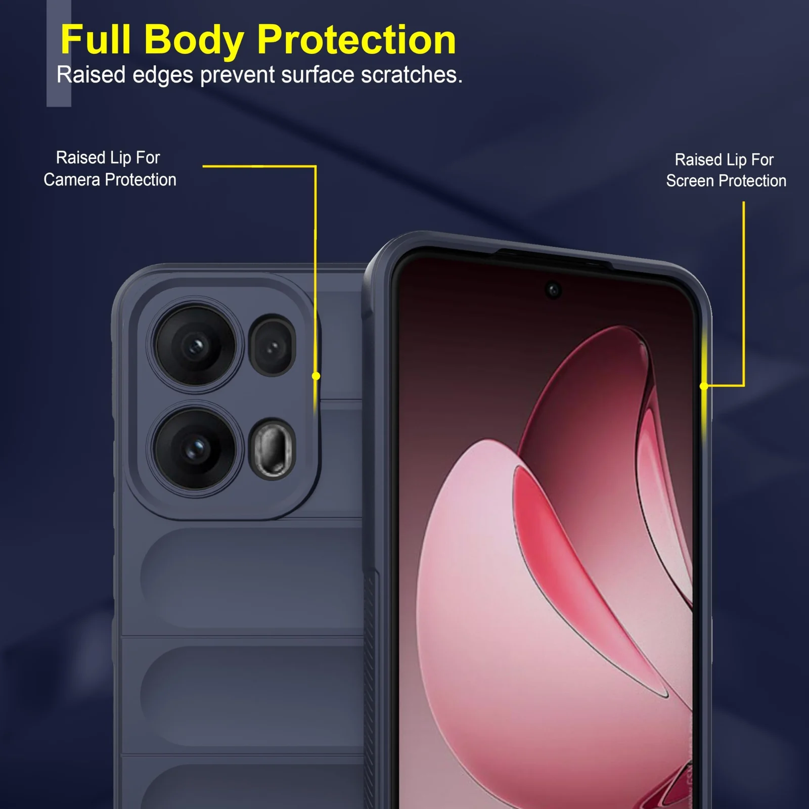 DL3 Mobilak Flexible Silicone and TPU Protective Case with Camera Protection for OPPO Reno 13 Pro 5G - Blue