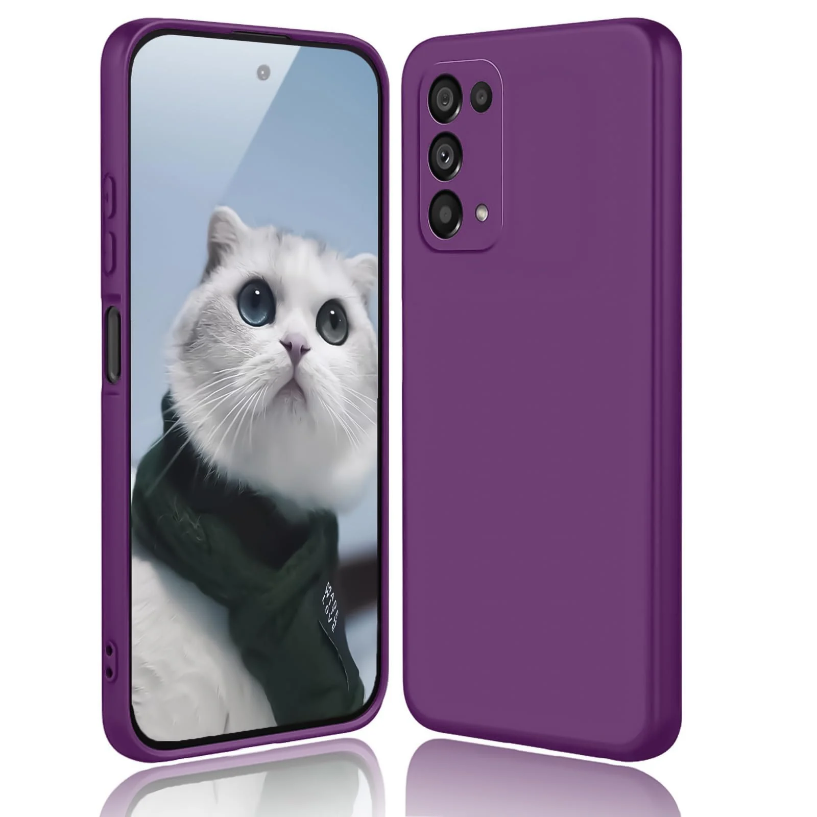 DL3 Mobilak Liquid Silicone Protective Case with Soft Microfiber Lining with Full Camera Protection for realme 7 Pro - Violet
