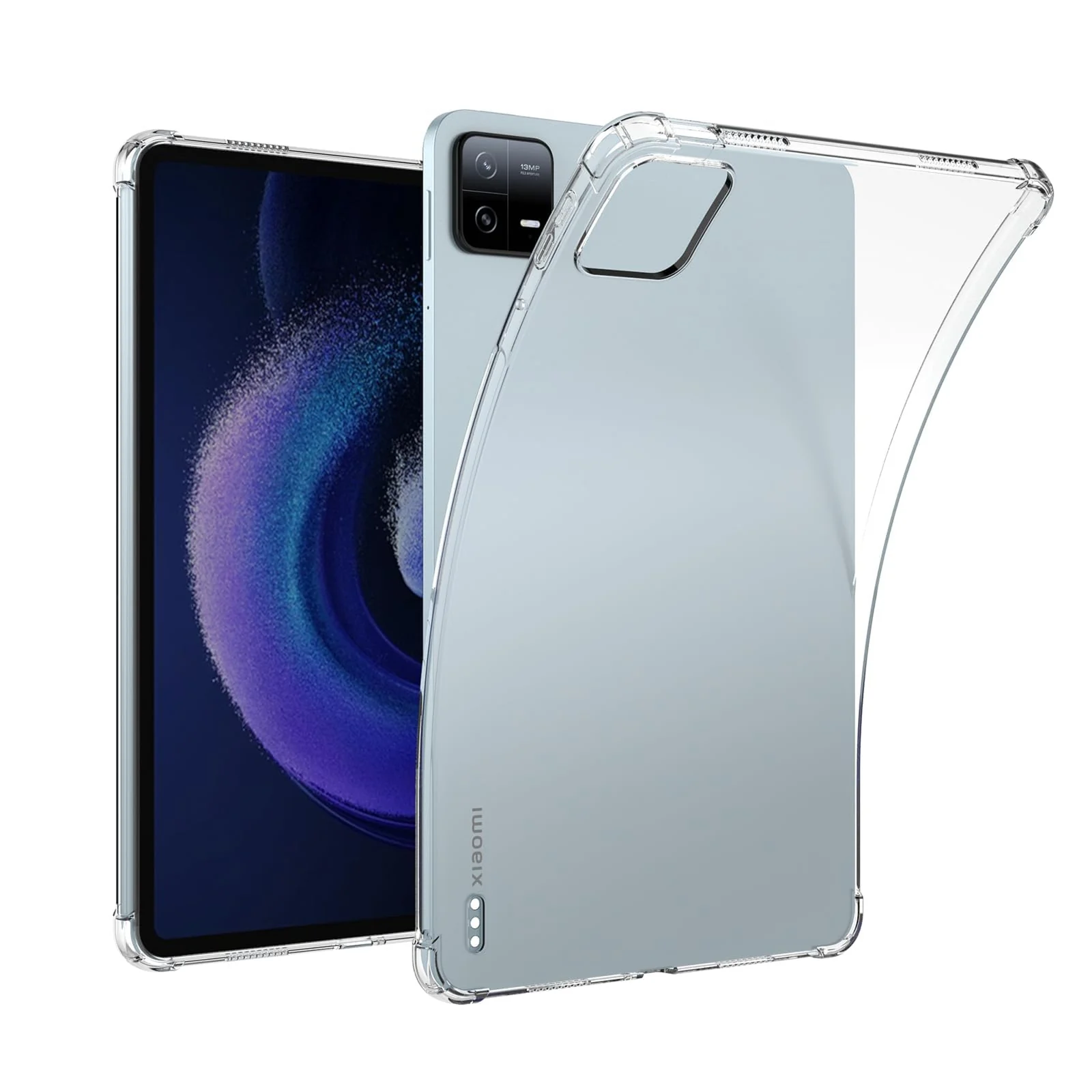 DL3 Mobilak Case Compatible with Xiaomi Pad 6/Xiaomi Pad 6 Pro 11 inch Tablet 2023, Ultra Thin Silicone Air-Corners Shockproof Back Shell HD TPU Protective Cover - Clear