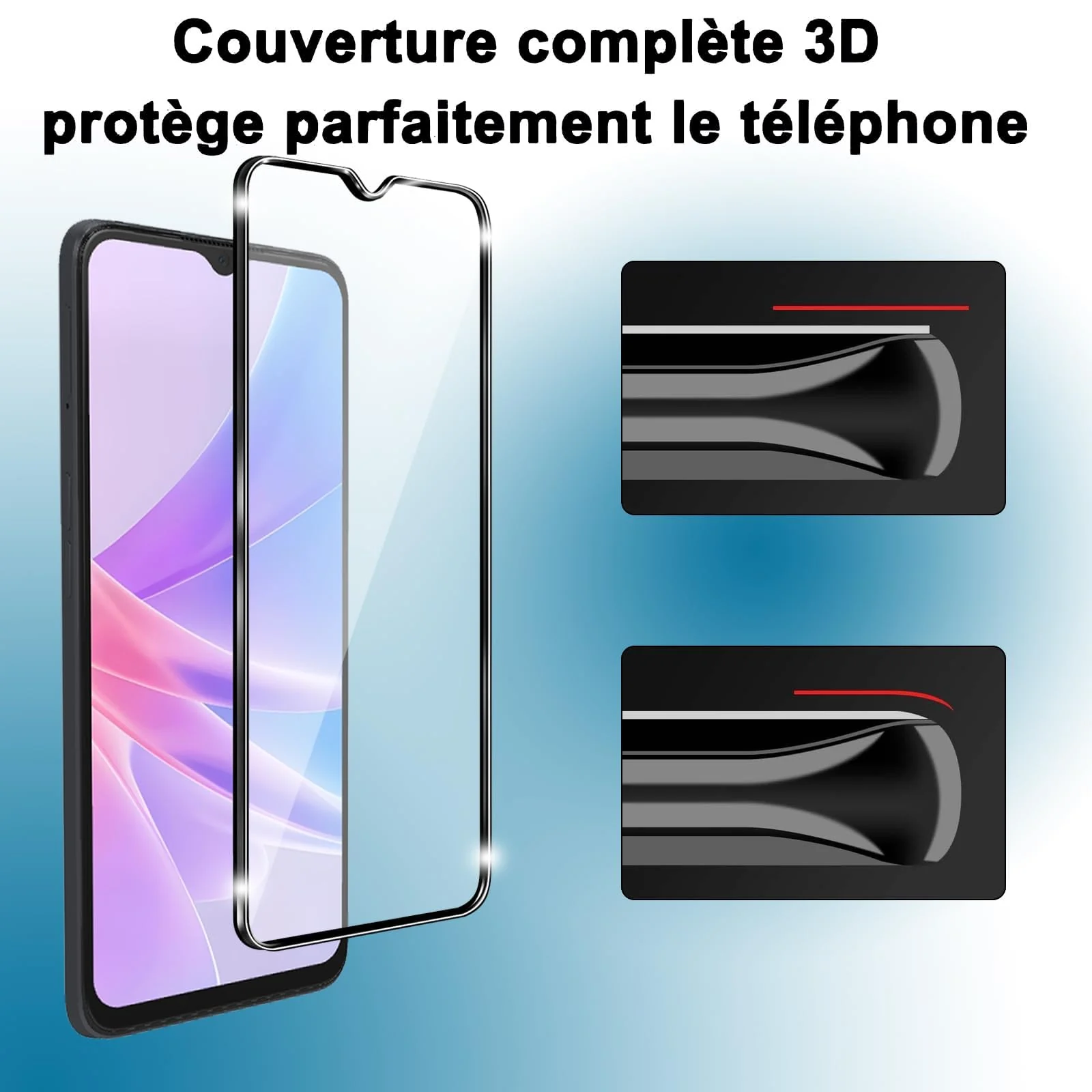 MOBIGON 9H Full-Coverage Tempered Glass Screen Protector for HONOR X7 / X7a, Clear