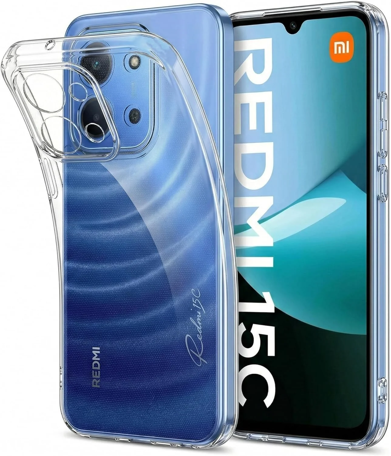 DL3 Mobilak Case Compatible with Xiaomi Redmi 15C 4G/5G, Case Crystal Soft TPU Gel Case Flexible Silicone Anti-Scratch Camera Protection TPU Cover - Clear