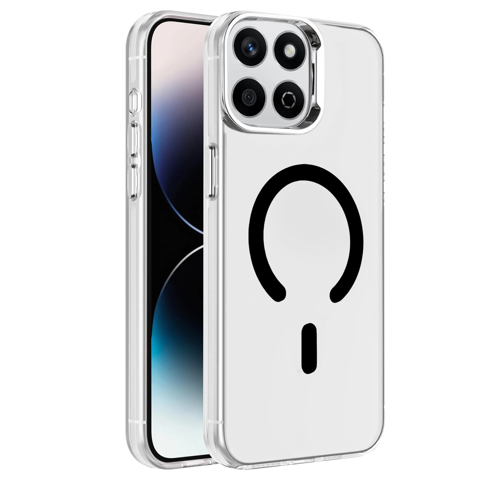 DL3 Mobilak Case for Honor X7D Crystal Clear [Not Compatible with MagSafe] Soft TPU Gel Case Flexible Silicone Anti-Scratch Transparent TPU Cover - Black