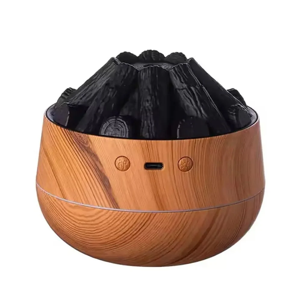 Mobigon Wood Cool Mist Ultrasonic Humidifier for Room Moisture, Aroma Diffuser for Home, 300ml Essential Oil Diffuser with 7 Colorful Night Light, Auto Shut-Off, Home, Office, car - A.Light Brown
