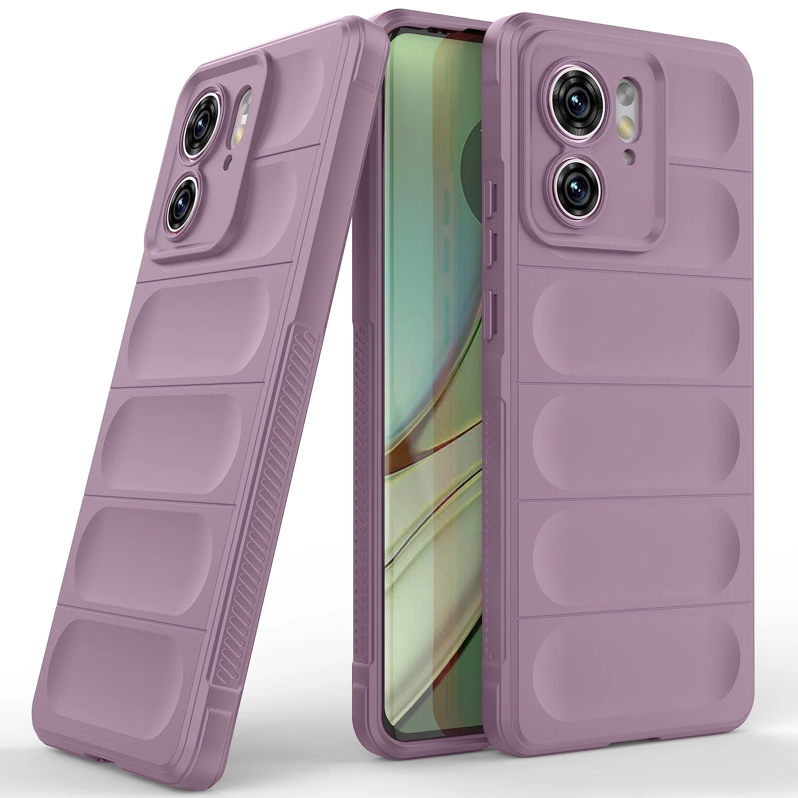 DL3 Mobilak Soft Silicone Protective Case for Motorola Edge 40 5G with Camera Protection and Shockproof Design - Purple