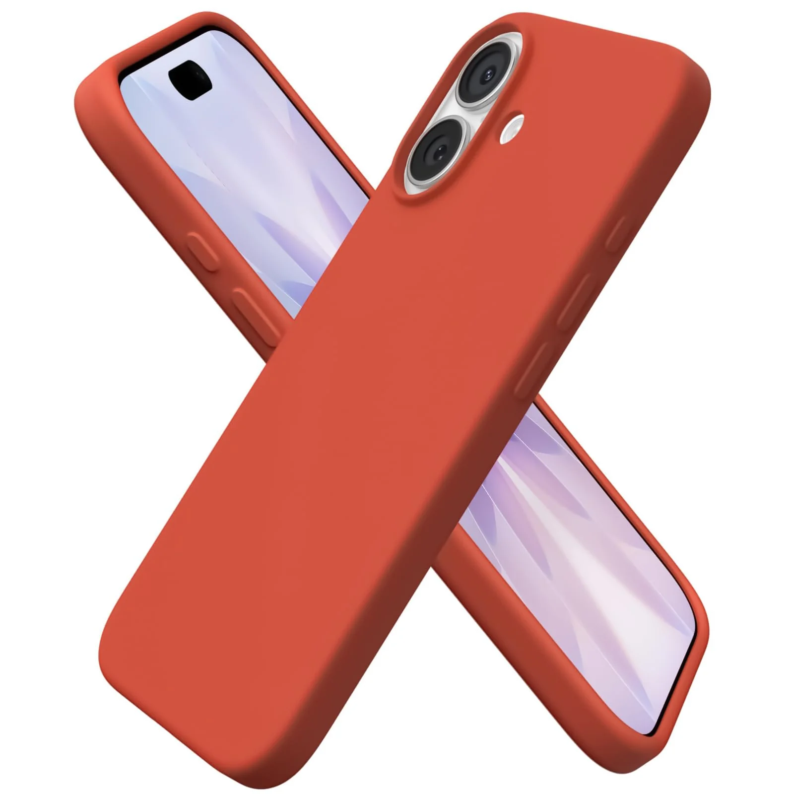 DL3 Mobilak Liquid Silicone Protective Case for iPhone 17 6.3-Inch with Microfiber Lining and Shockproof Design - Orange