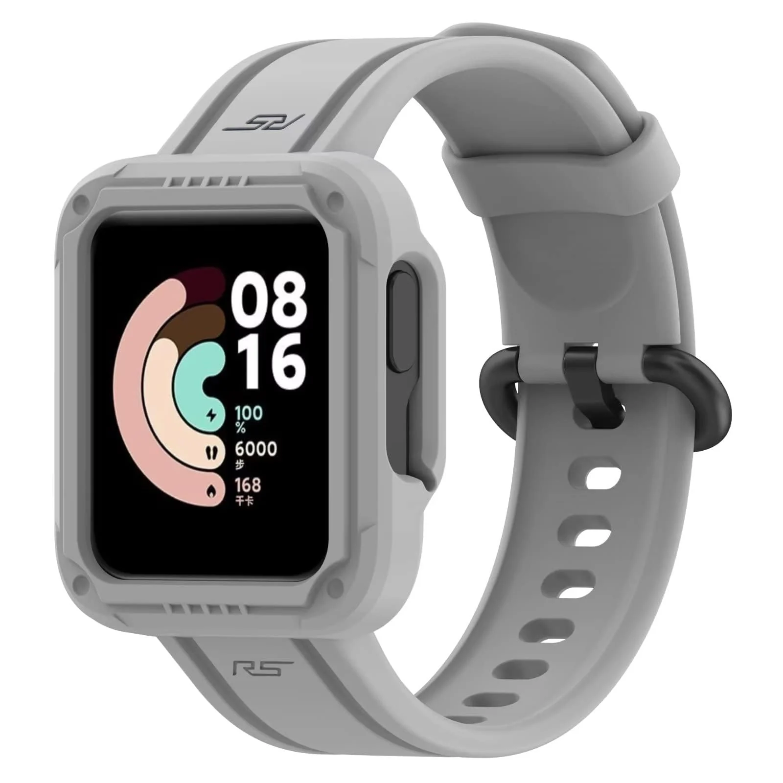 DL3 MOBILAK Replacement Wrist Band Compatible with Xiaomi MI Watch Lite/Redmi Watch 2 Lite/Poco Watch/Redmi Watch 2/Horloge 2, Adjustable Soft Silicone Wrist Strap with Cover - Grey