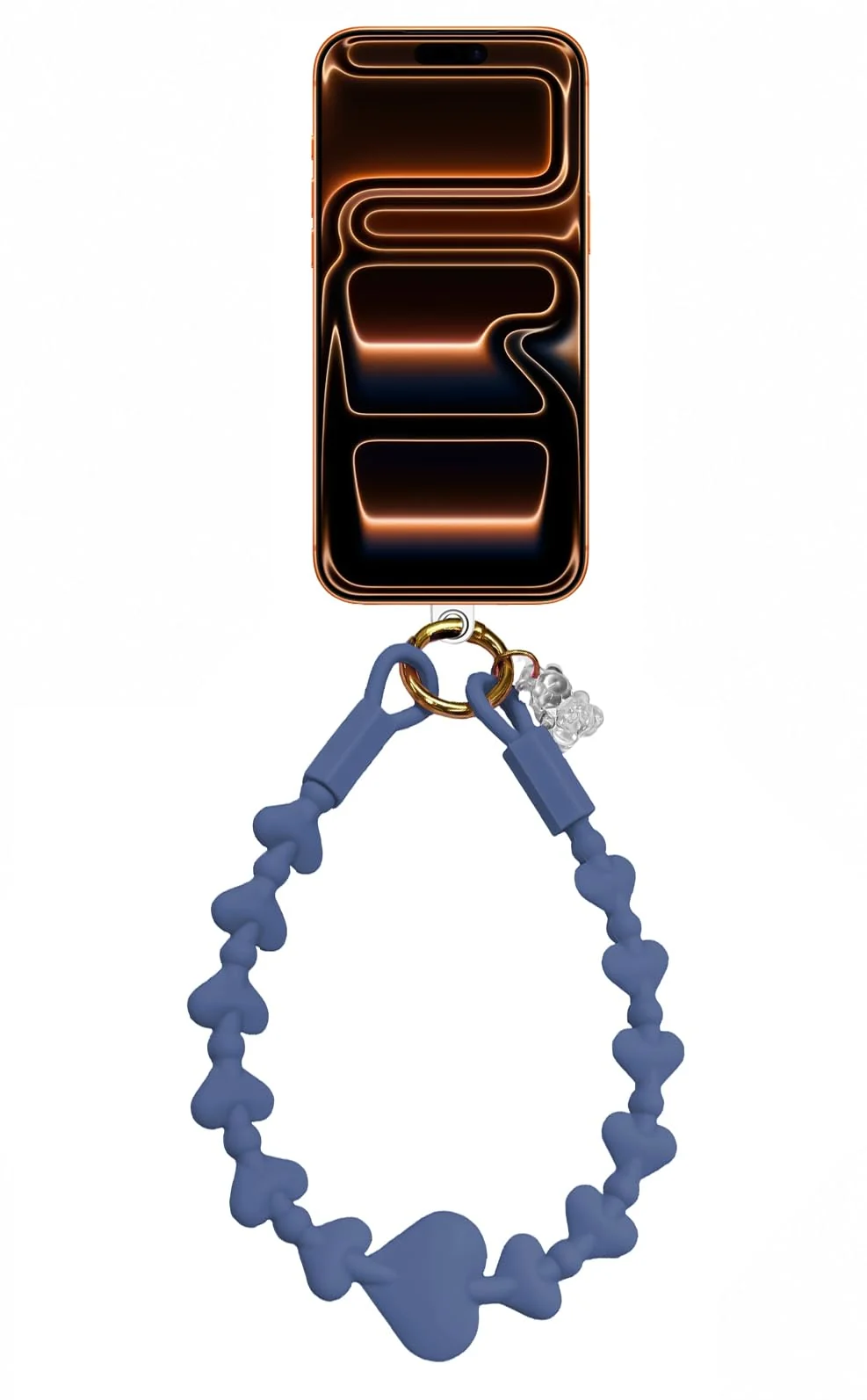 DL3 Mobilak Silicone Crystal Lanyard, 30cm Phone Wrist Strap Lanyard Keychain Office Wrist Strap with Clasp and Bear for Women Phone ID Card, Keys Strap - A-Royal Blue