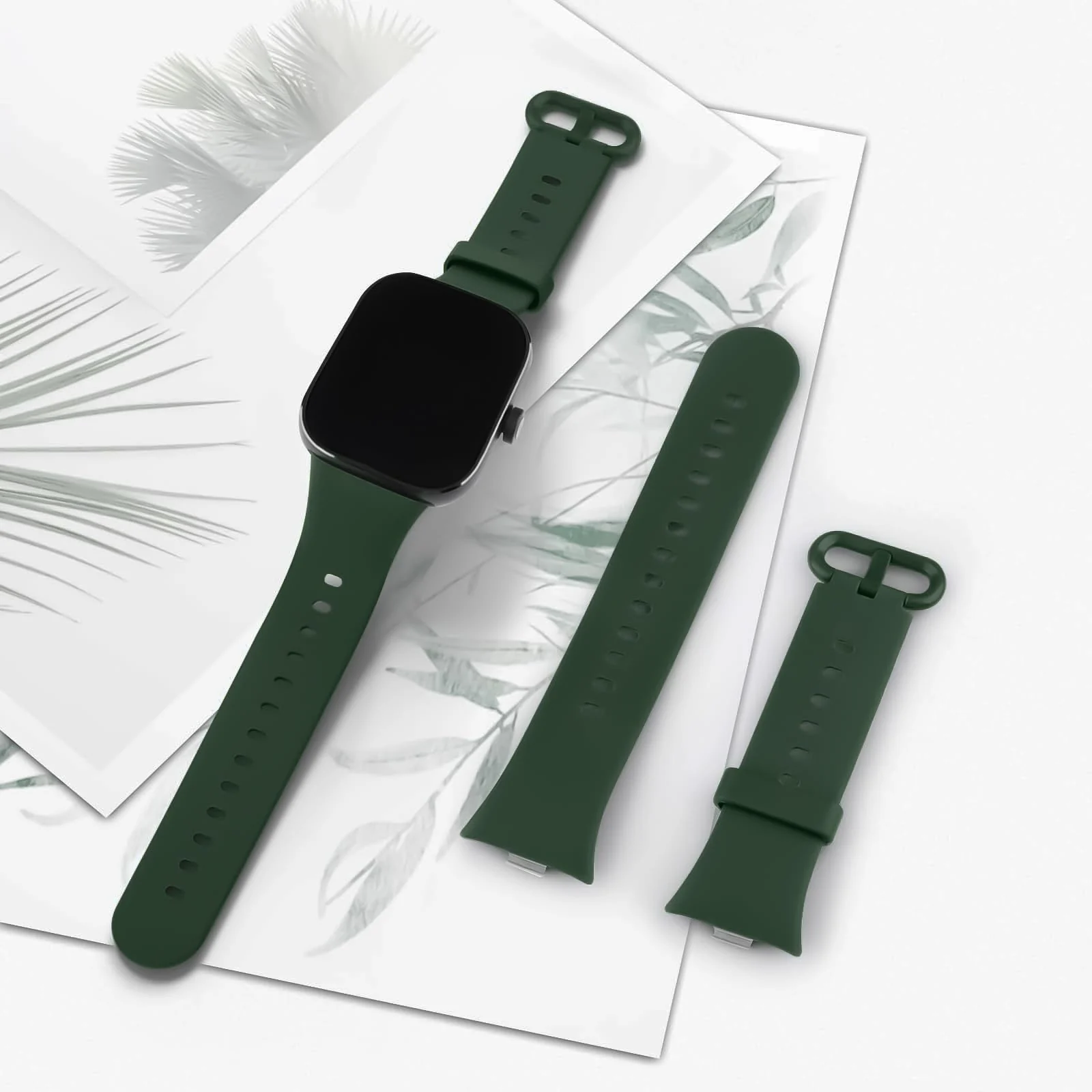 DL3 Mobilak Bracelet for Redmi Watch 4 / Redmi Watch 5 / Xiaomi Smart Band 8 Pro/Xiaomi Smart Band 9 Pro Wristbands for Men Women, Silicone Strap, Waterproof Sports Replacement Strap - Green