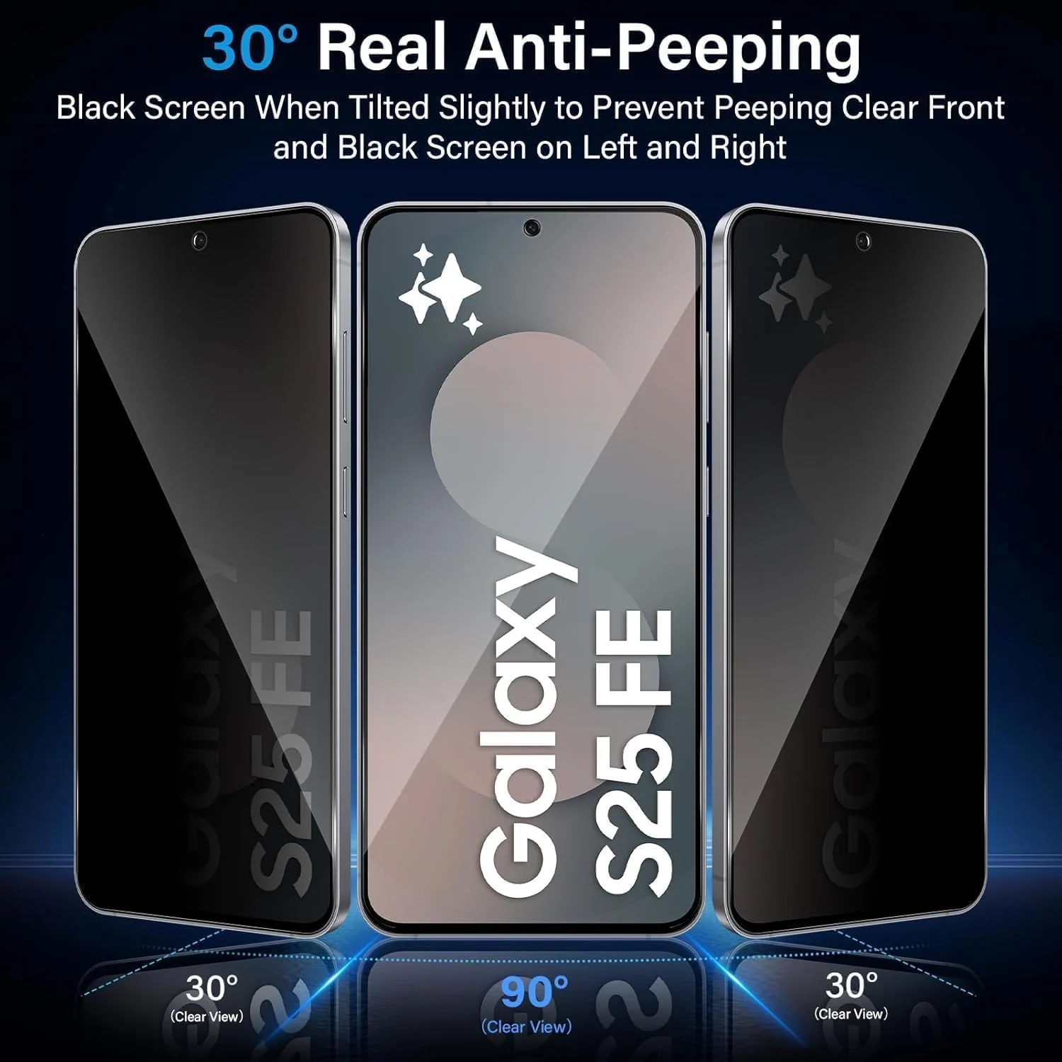DL3 MOBILAK Anti-Spy 9H Tempered Glass Screen Protector for Samsung Galaxy S25 FE - Black