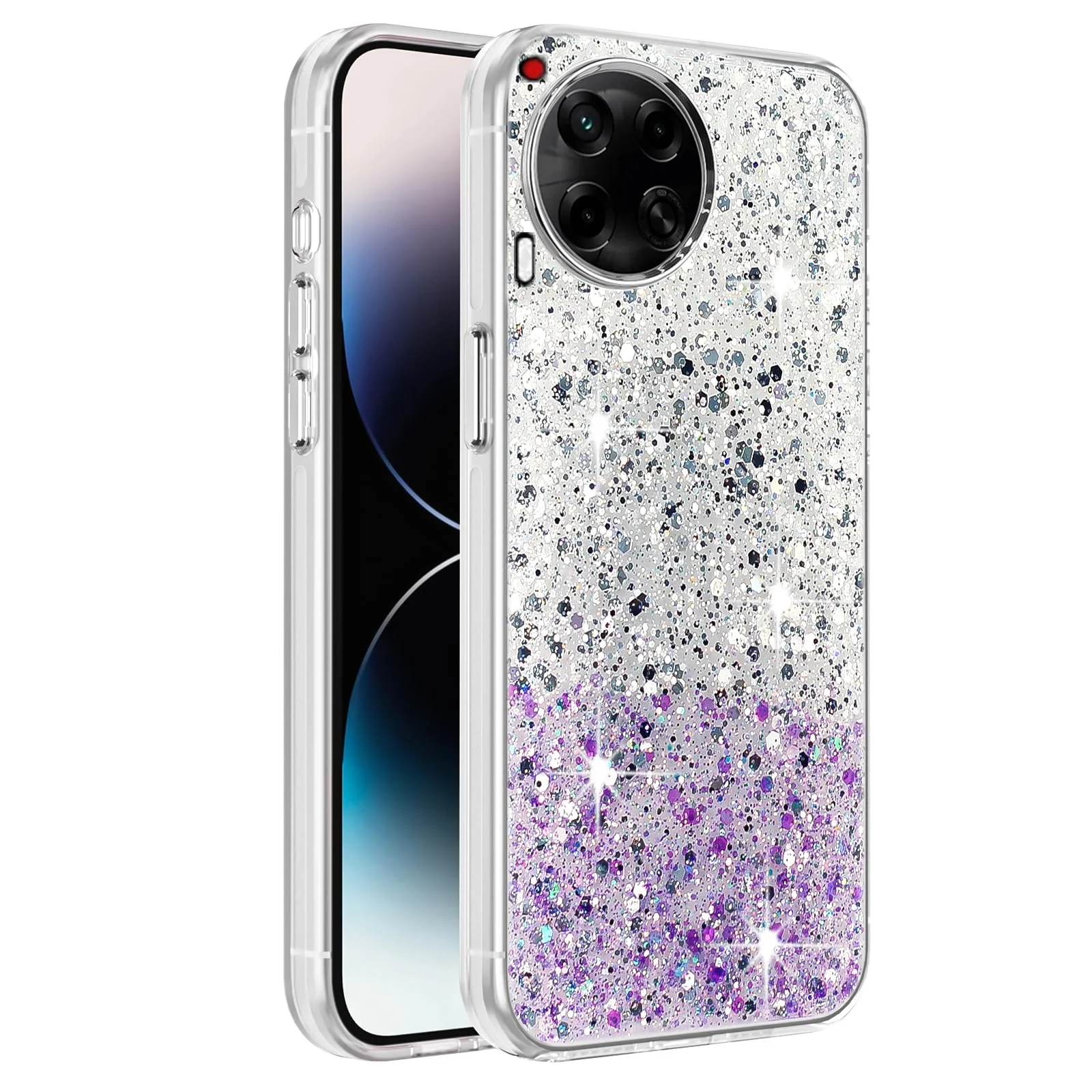 Tecno Camon 30 4G — DL3 Mobilak Glitter Protective Case for Tecno Camon 30 4G, Supports wireless charging, Camera protection, Shock-absorbing protection