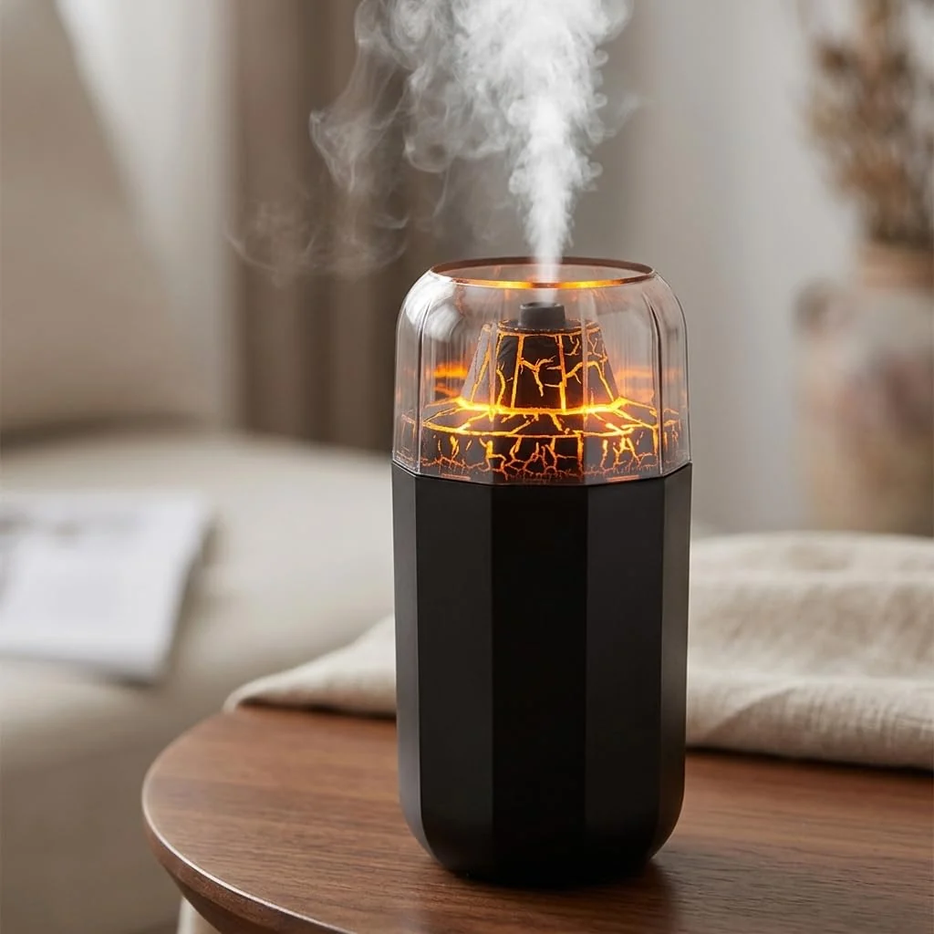 MOBIGON Volcano Mist 350 ml Aroma Diffuser and Humidifier, Black