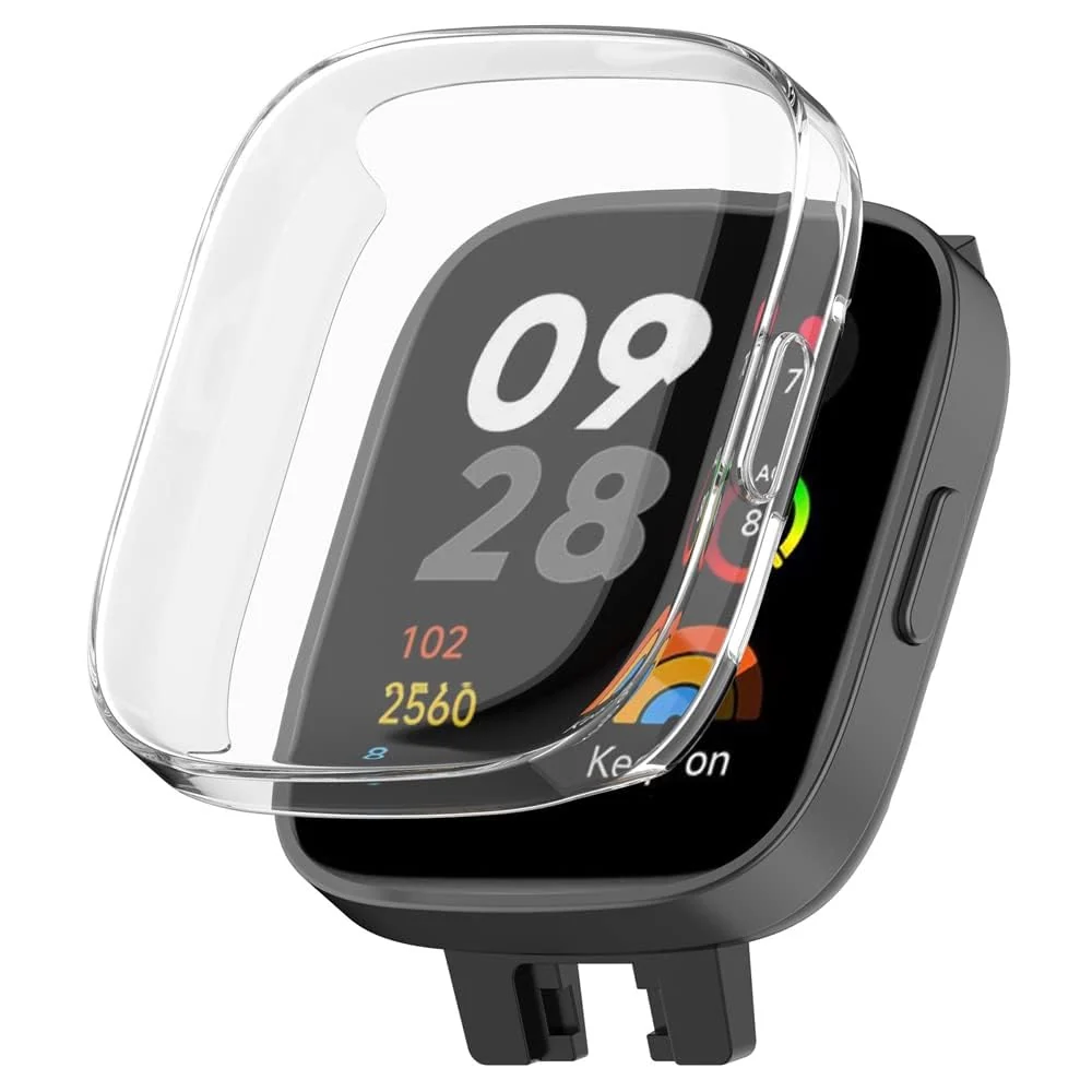 DL3 Mobilak Case Compatible with Xiaomi Redmi Watch 3 (Not Fit Watch 3 Active) Protective Case, Flexible TPU Full Protection Screen Protector Cover Scratch-Resistant Screen Protector Case - Clear