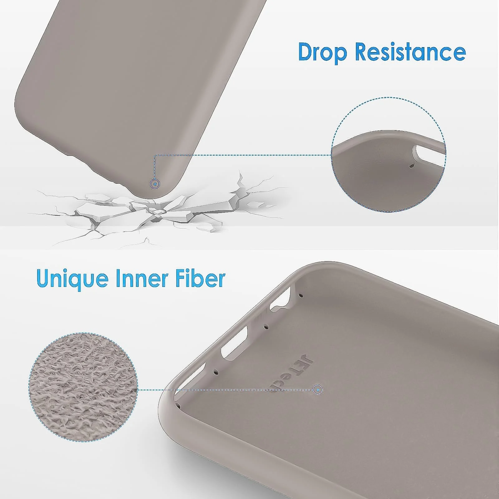 DL3 Mobilak Liquid Silicone Protective Case for iPhone 6 Plus / 6S Plus with Camera Protection and Microfiber Lining - Off White
