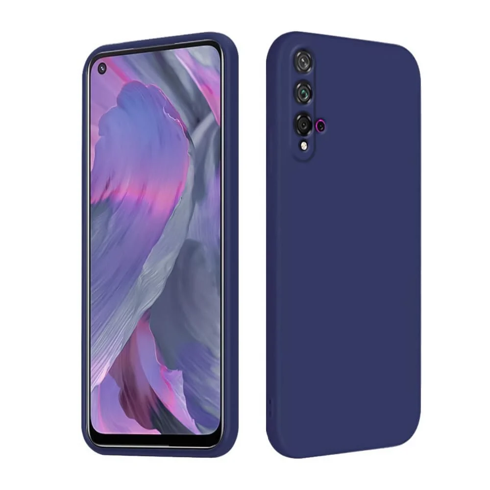 DL3 Mobilak Liquid Silicone Protective Case for Huawei nova 5T with Microfiber Lining and Shockproof Design - Blue 2