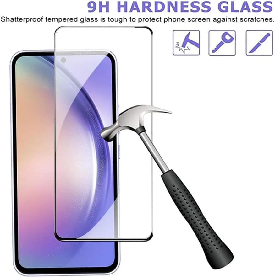 DL3 Mobilak 5D Full Glass Screen Protector For Samsung Galaxy A54 5D Black Frame - Clear