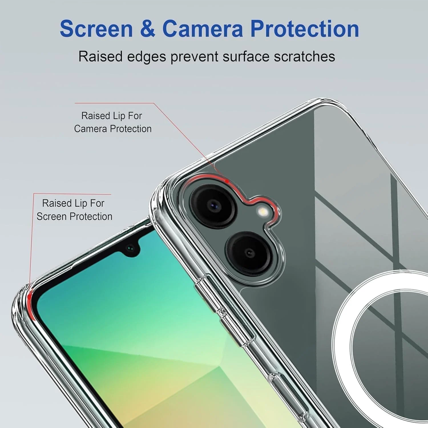 DL3 MOBILAK for Samsung Galaxy A07 Case Clear [Compatible with MagSafe] Slim Magnetic Clear Bumper Case