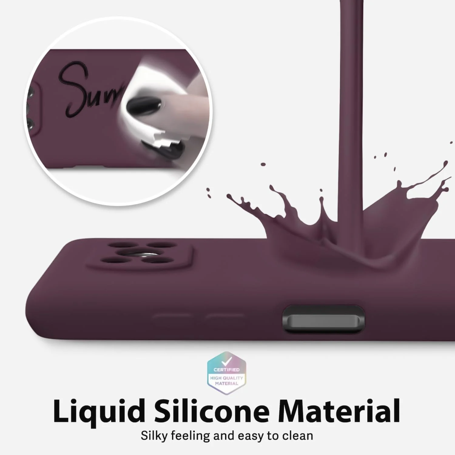 DL3 Mobilak Liquid Silicone Protective Case for Xiaomi Poco X3 Pro / Poco X3 NFC / Poco X3 with Camera Protection and Microfiber Lining - Wine Red
