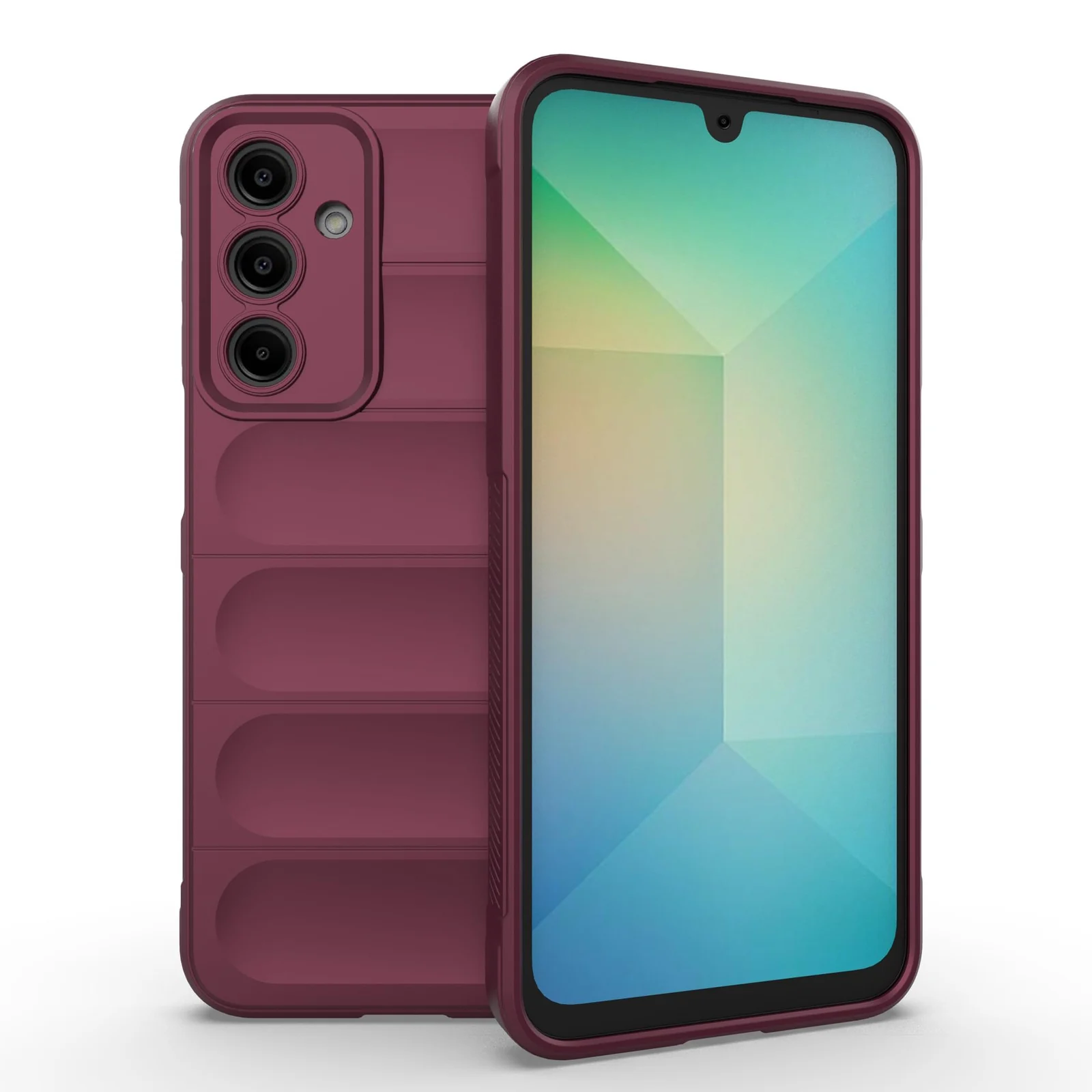DL3 Mobilak Silicone Case for Samsung Galaxy A25 Heavy Duty Protective [Slim Fit] Shockproof Soft Flexible Protective Design Shock-Absorption TPU Cover With Camera Protection - Wine Red