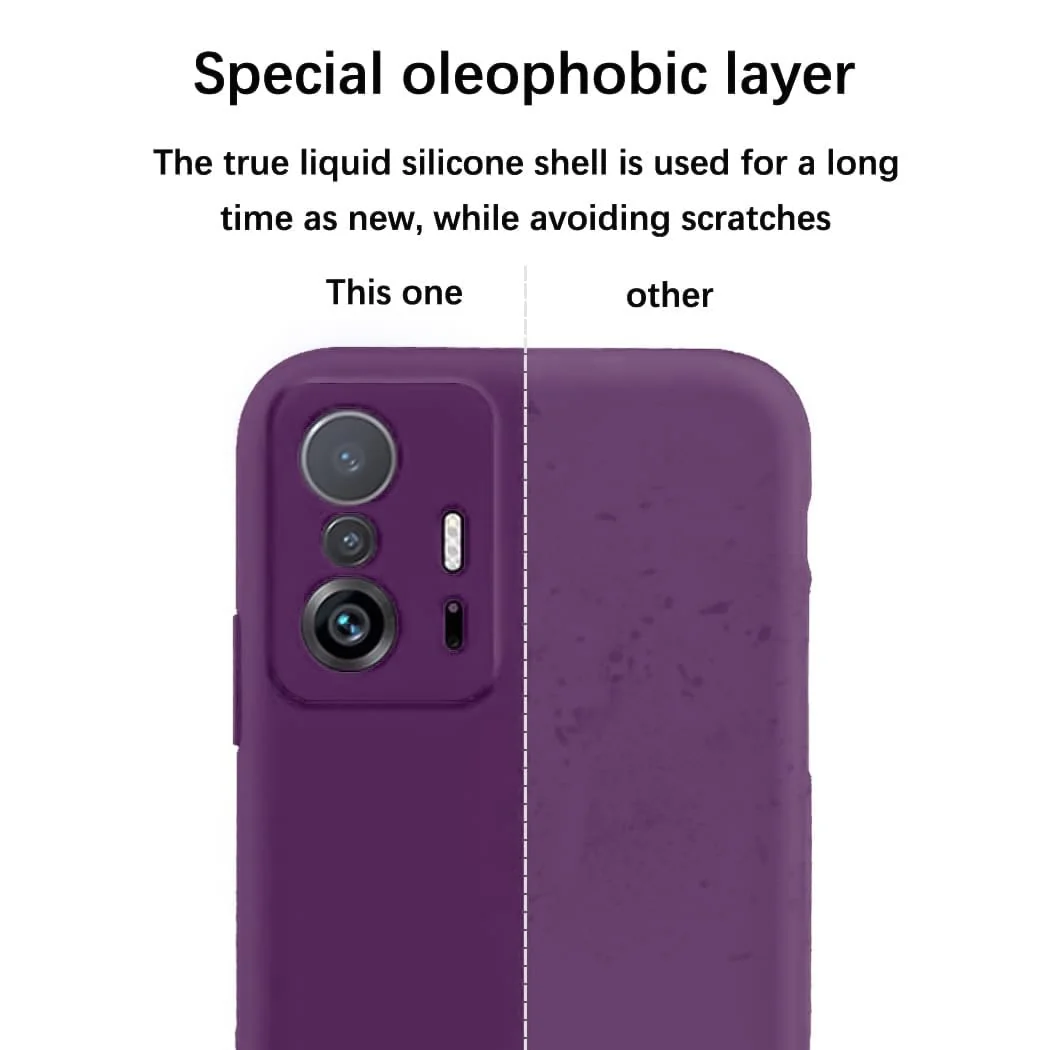 DL3 Mobilak Xiaomi 11T / Xiaomi 11 T Pro Case, Soft Flexible Silicone Gel Rubber Bumper Cover, Full Body Shockproof Protective Phone Case - Violet