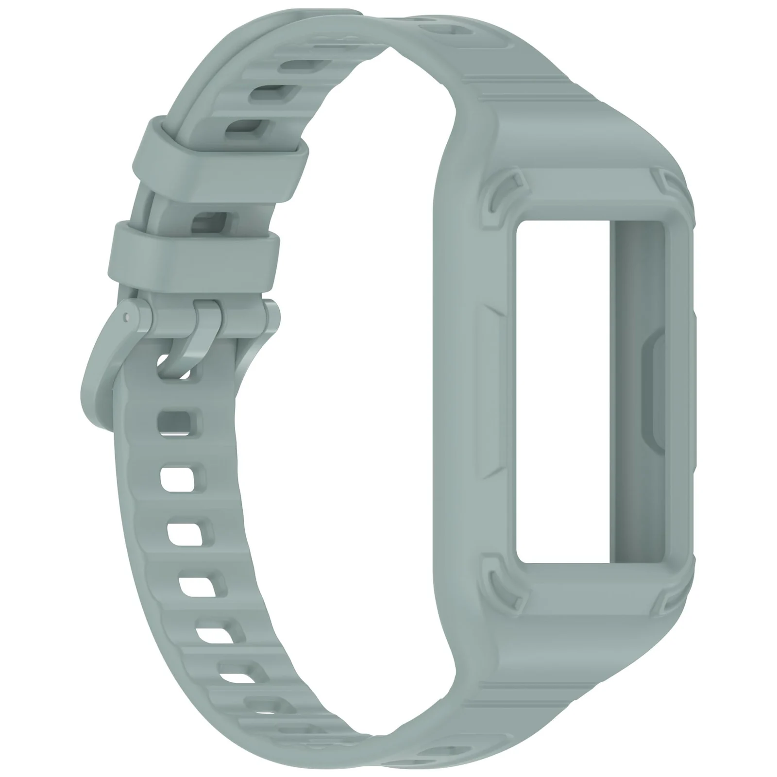 MOBIGON Rugged Silicone Strap with Bumper Case for Huawei Band 11 Pro, Pine Green