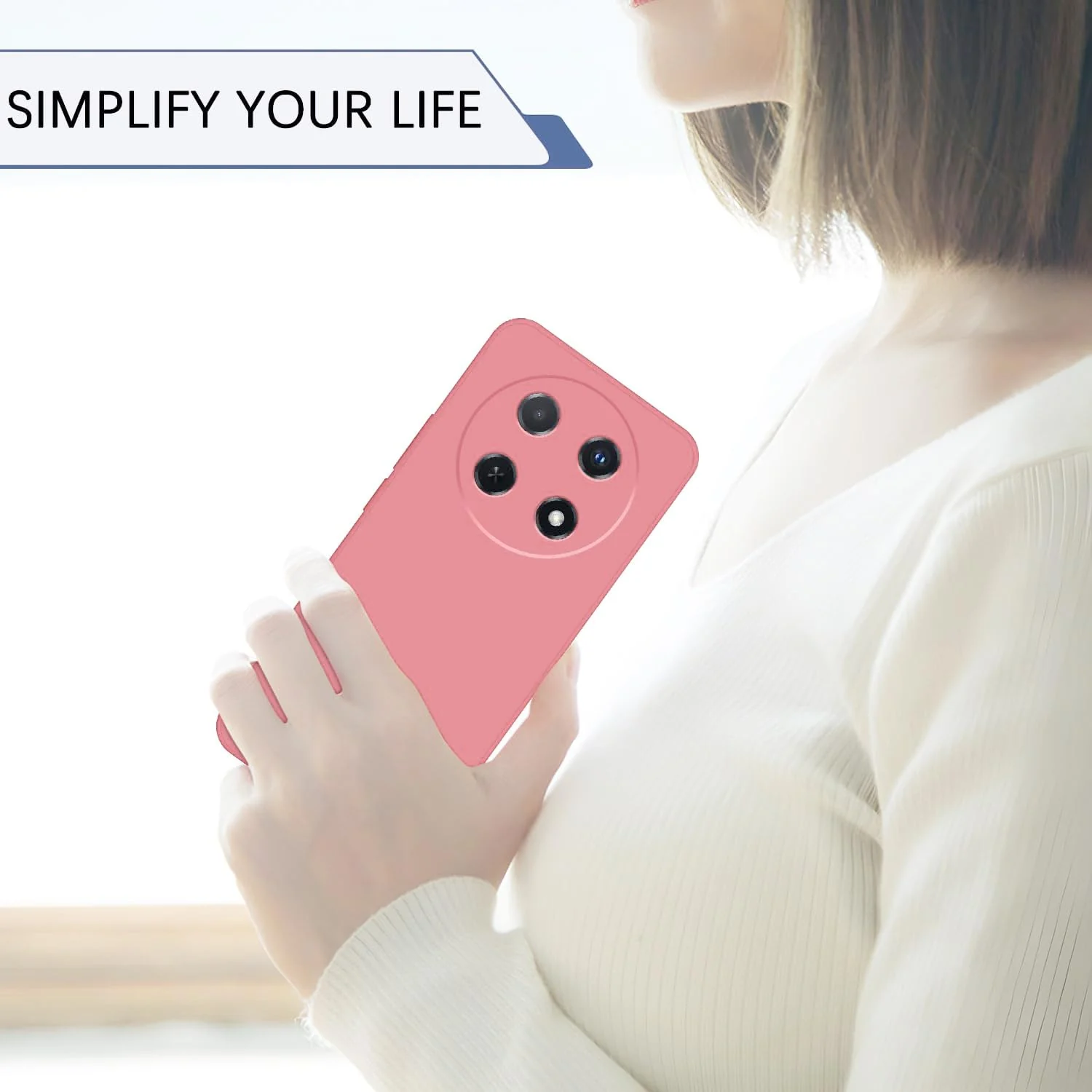 DL3 Mobilak Liquid Silicone Case for Huawei nova 12i, Shock-absorbing protection, Scratch-resistant surface, Soft microfiber lining - Pink