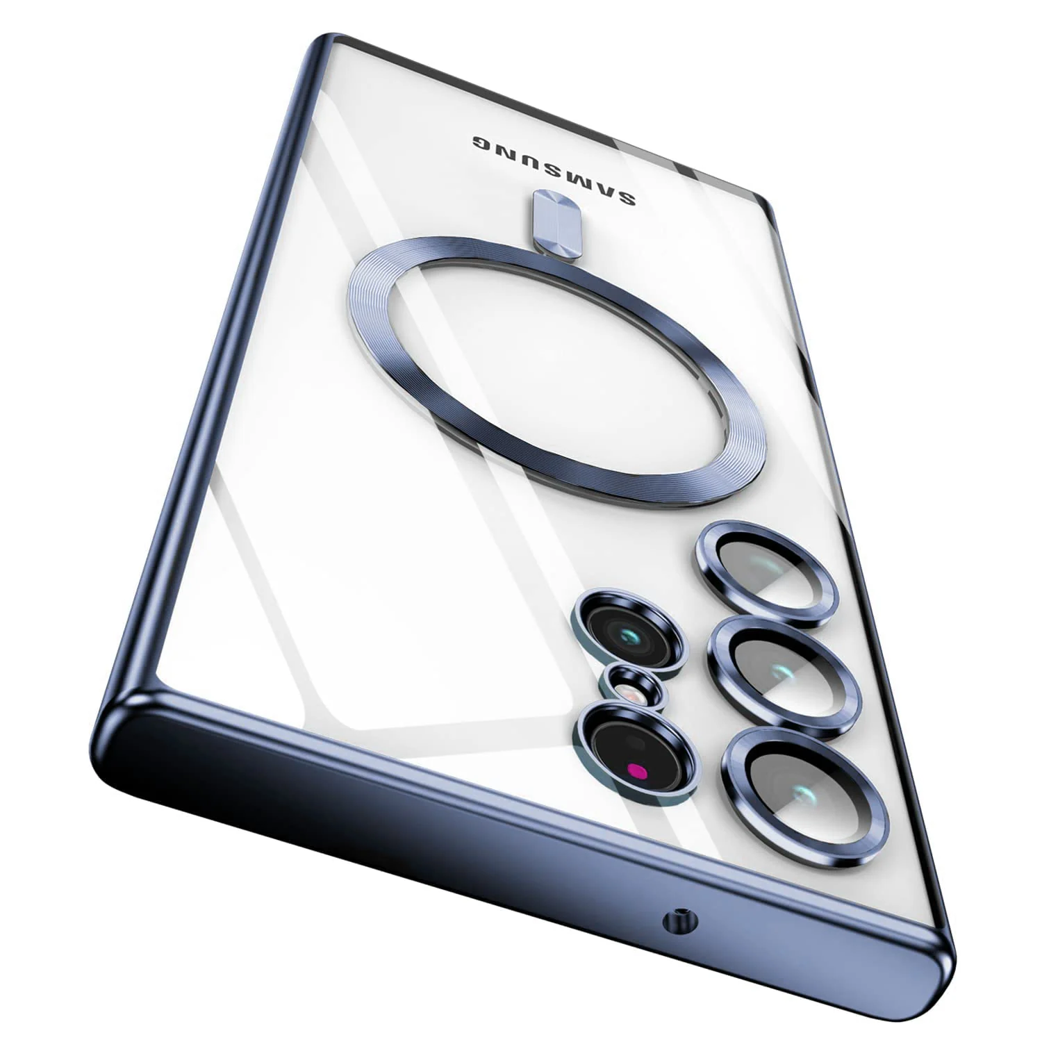 DL3 Mobilak Clear MagSafe-Compatible Magnetic Case for Samsung Galaxy S23 Ultra with Camera Protection - Sierra Blue