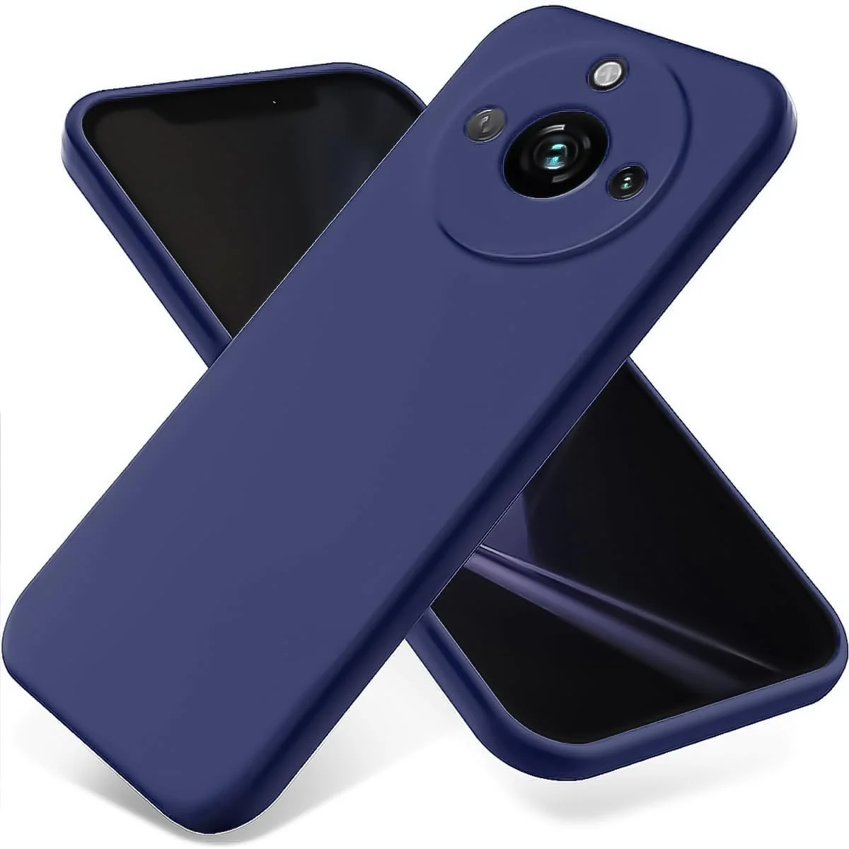 DL3 Mobilak Liquid Silicone Protective Case with Soft Microfiber Lining with Full Camera Protection for realme 11 Pro & realme 11 Pro+ Plus 5G - Blue 2