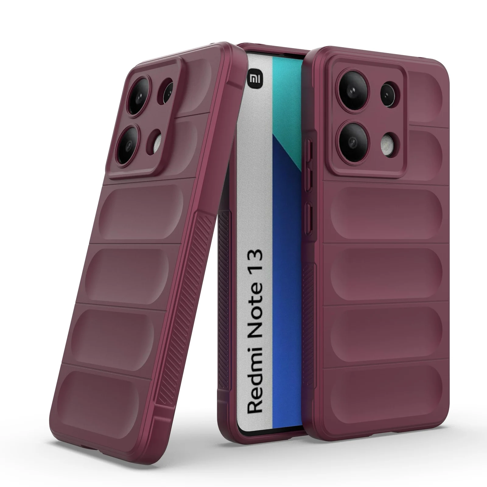 DL3 Mobilak Rugged Protective Case for Xiaomi Redmi Note 13 4G, Camera protection, Shock-absorbing protection, Non-slip grip - Wine Red
