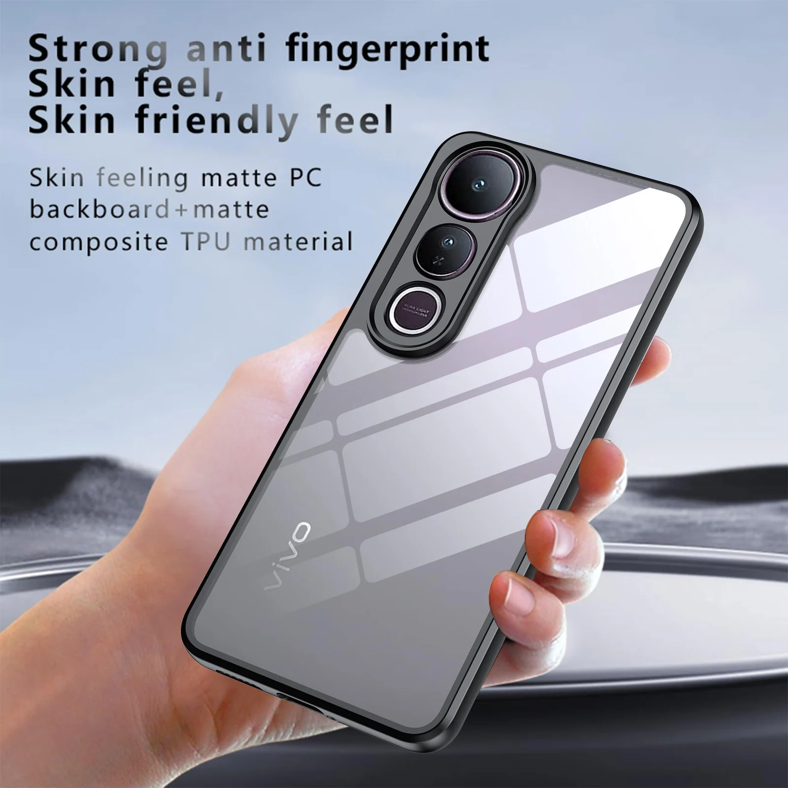DL3 Mobilak Clear PC and TPU Protective Case for vivo V50 lite 4G / vivo V50 lite 5G with Camera Protection and Military-Grade Protection - Black