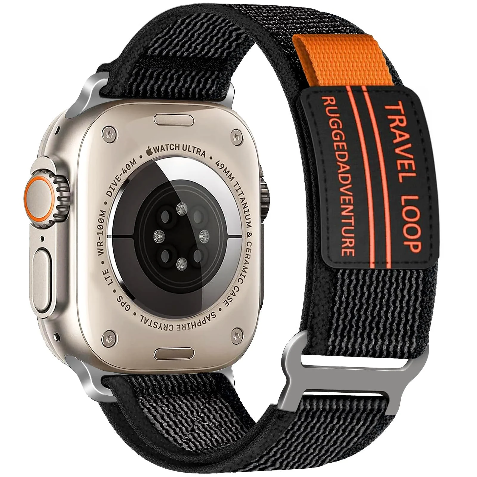 Apple Watch Ultra 49MM 45MM 44MM 42MM Apple Watch Ultra — DL3 Mobilak Trail Loop Strap for Apple Watch Ultra Band 49mm 45mm 44mm 42mm iWatch Ultra Band Men Women, Rugged Sport Strap Soft Nylon Wristband for iWatch Ultra 2 Bands Series 9 8 7 6 5 4 3 2 1 SE - Black White