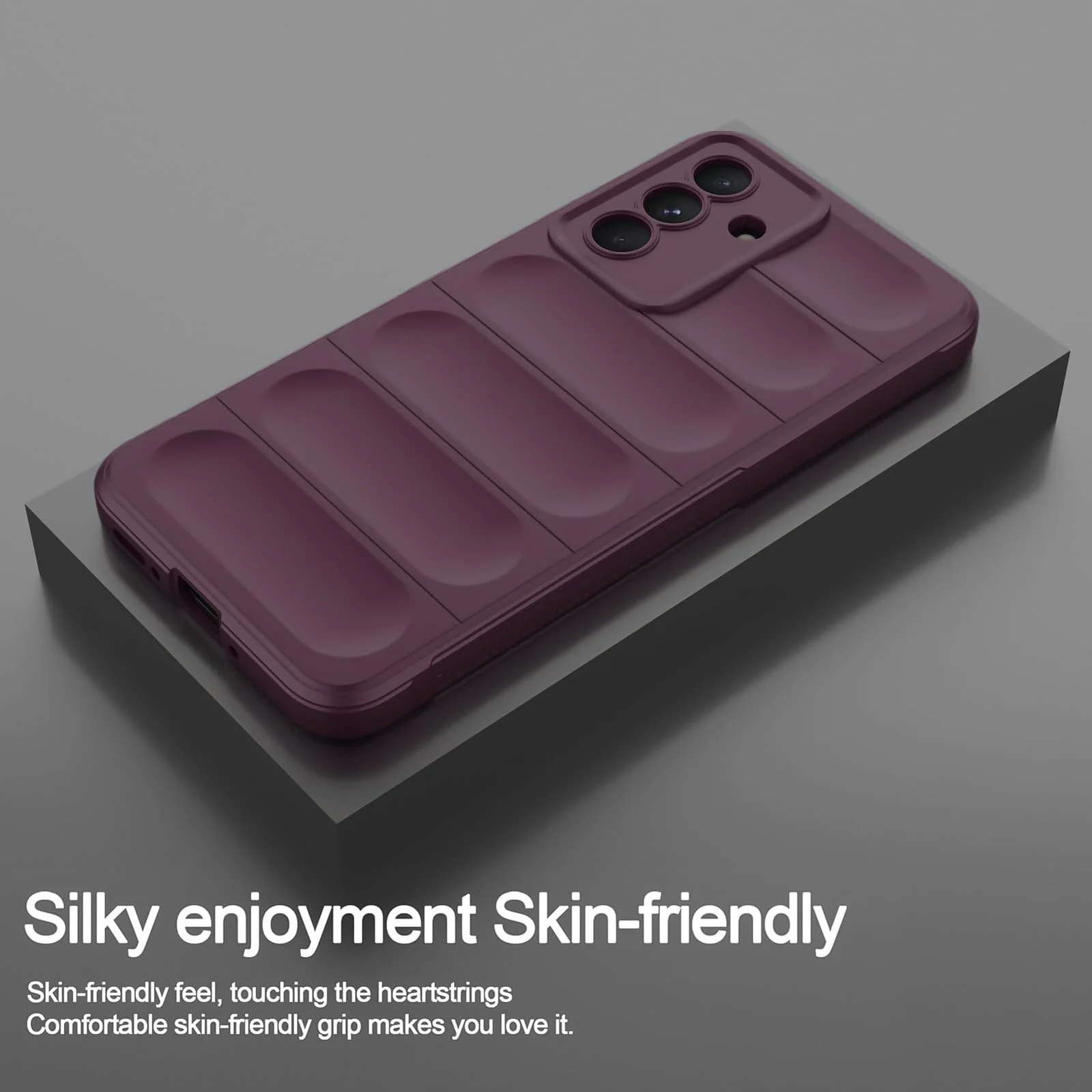 DL3 Mobilak Soft Silicone Protective Case for Samsung Galaxy A26 with Camera Protection and Shockproof Design - Wine Red