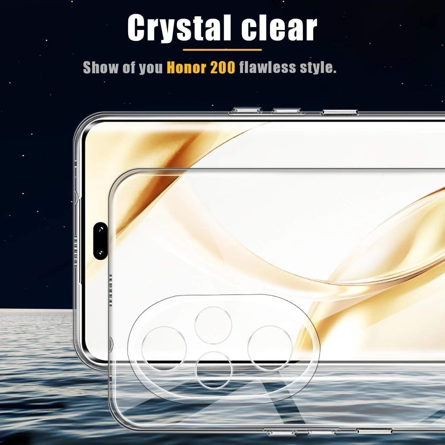 DL3 Mobilak Case Compatible with Honor 200 Pro 5G Case Crystal Soft TPU Gel Case Flexible Silicone Anti-Scratch Camera Protection TPU Cover - Clear