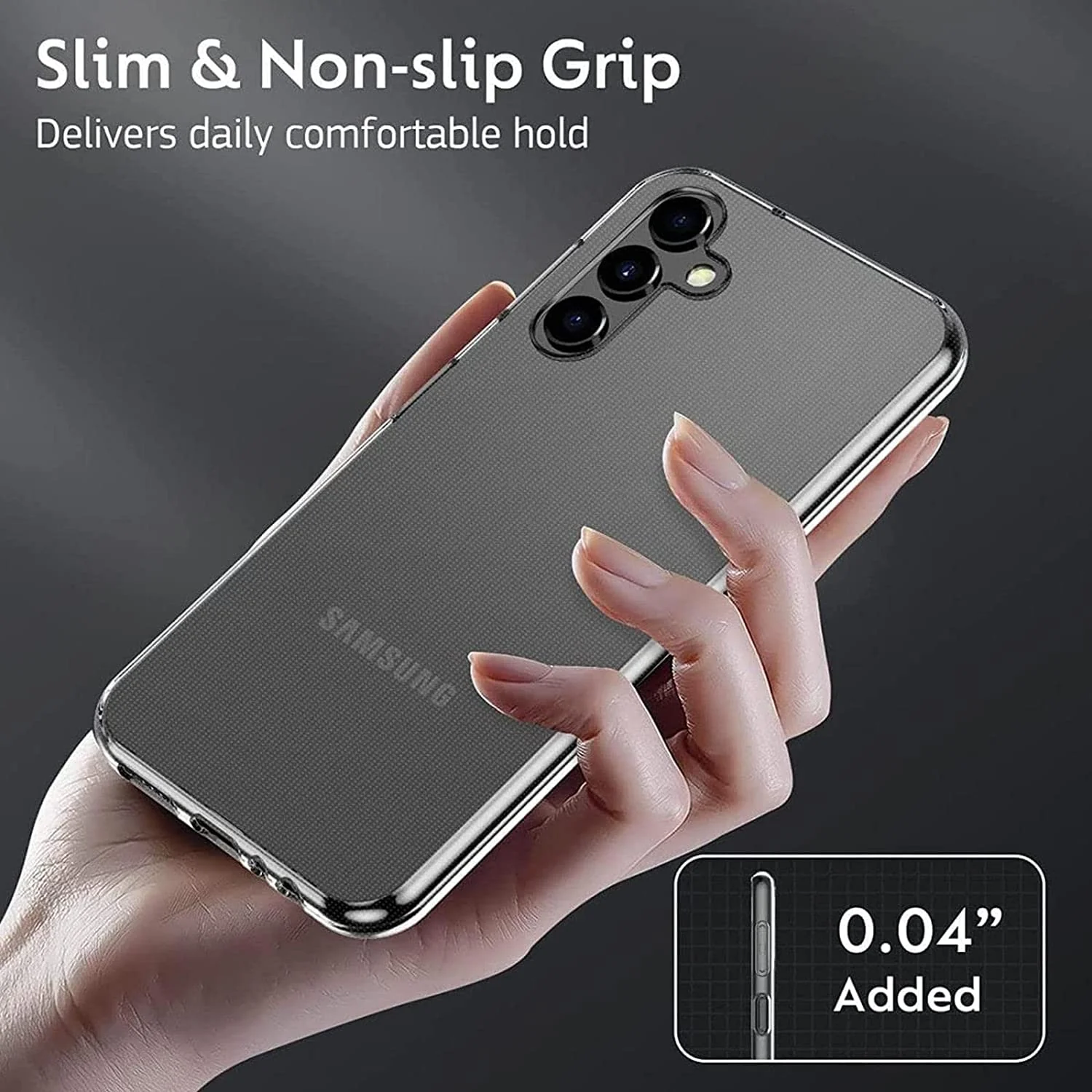 DL3 Mobilak Case Compatible with Samsung Galaxy A34 Case Crystal Soft TPU Gel Case Flexible Silicone Anti-Scratch Camera Protection TPU Cover - Clear