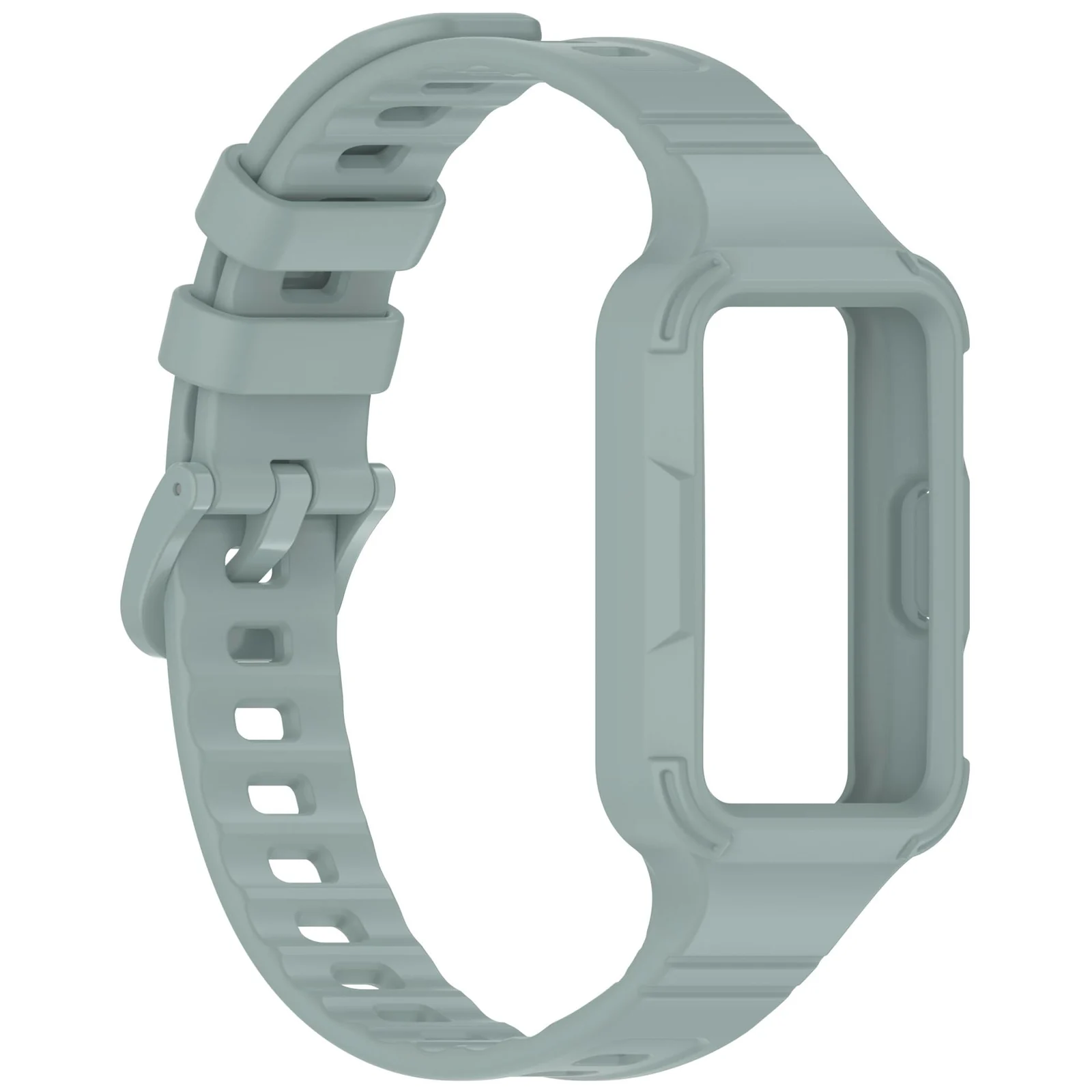 MOBIGON Rugged Silicone Strap with Bumper Case for Huawei Band 11, Pine Green