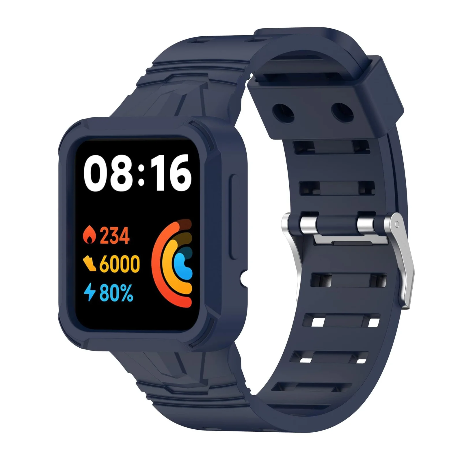 DL3 MOBILAK Replacement Wrist Band Compatible with Xiaomi Redmi Watch 2 Lite/Mi Watch Lite/Poco Watch/Redmi Watch 2/Horloge 2, Adjustable Soft Silicone TPU Wrist Strap with Cover - Blue