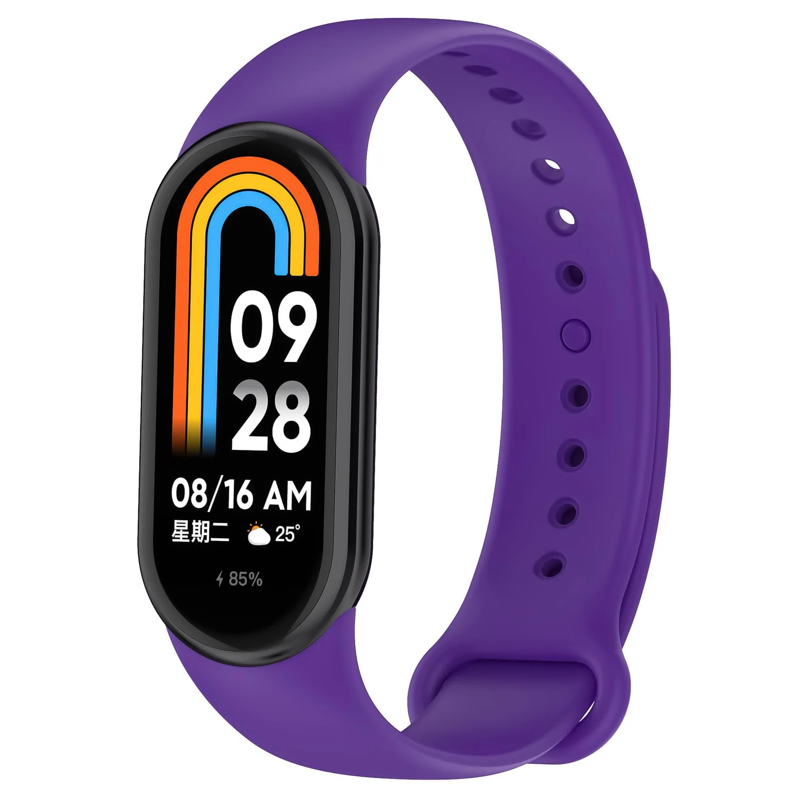 DL3 Mobilak Band Compatible with Xiaomi Mi Band 8 Replacement Band, Silicone Skin-Friendly Wrist Strap Adjustable Sports Wristbands for Women Men Xiaomi Band 8 Bracelets - Purple
