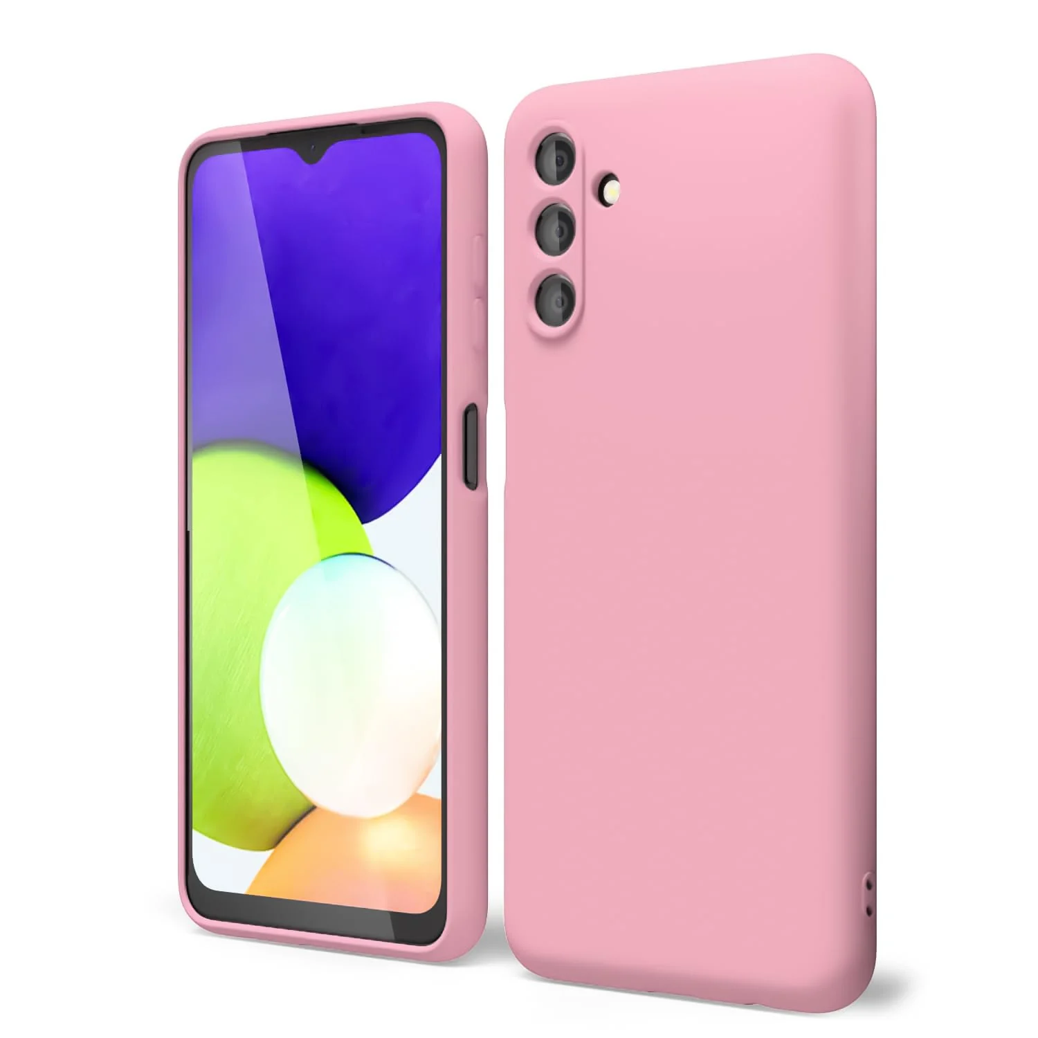 DL3 Mobilak Soft Silicone Protective Case for Samsung Galaxy A15 with Microfiber Lining and Shockproof Design - Pink