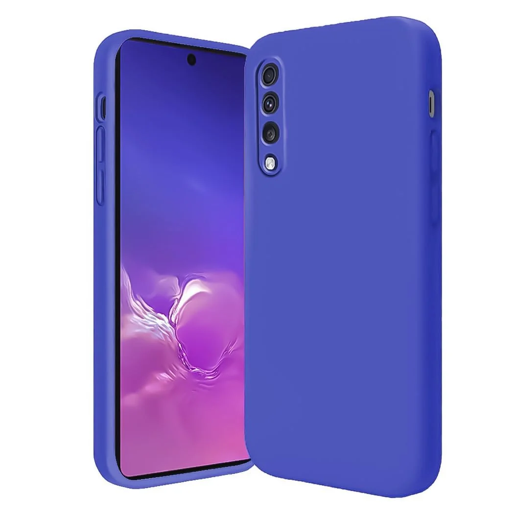 DL3 Mobilak Soft Silicone Protective Case for Samsung Galaxy A70 / A70s with Microfiber Lining and Shockproof Design - Light Blue