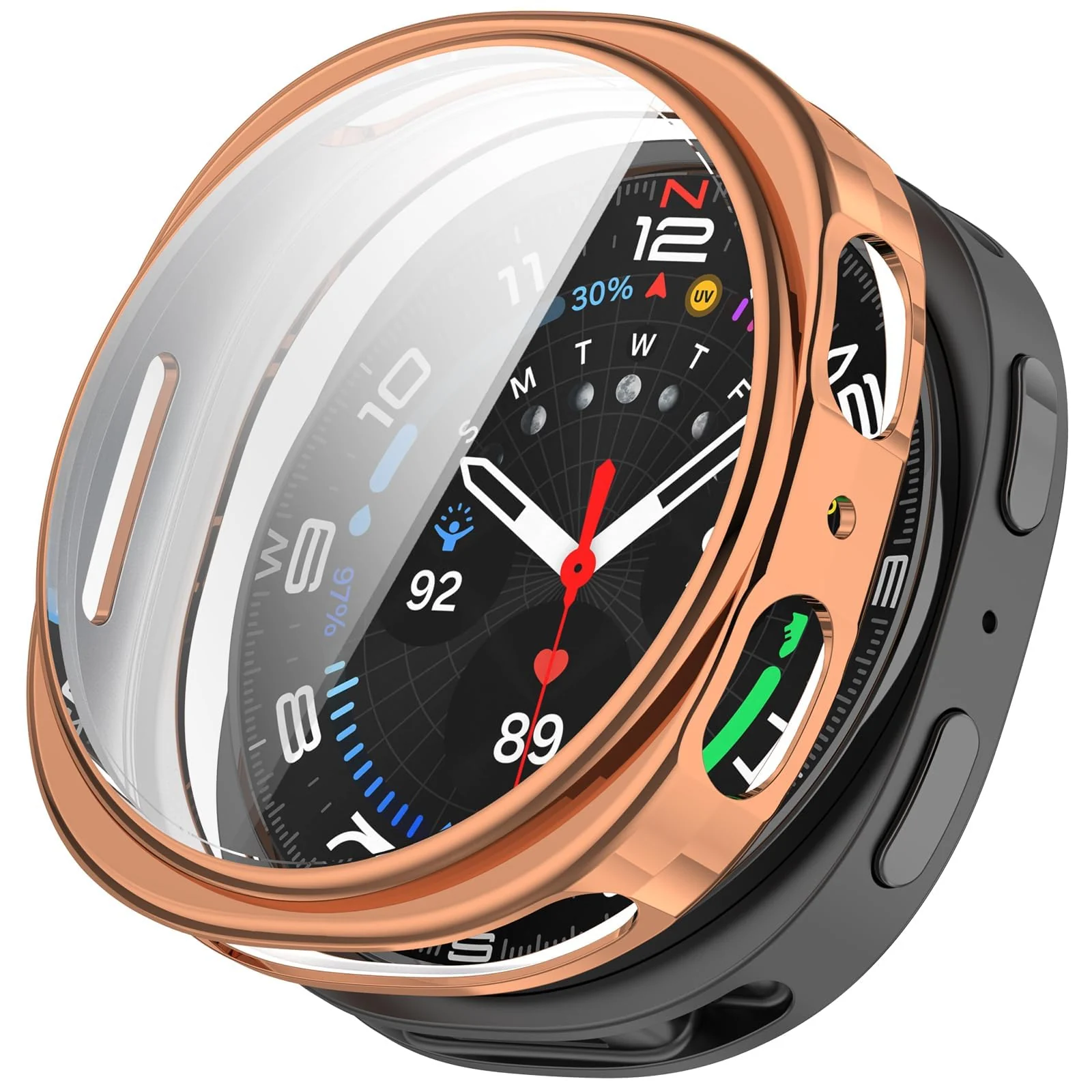 DL3 Mobilak Case Compatible with Samsung Galaxy Watch 8 44mm Case All-Around with Built-in Screen Protector Watch Soft TPU Shockproof Cover Slim Guard Thin Bumper Shell Protector
