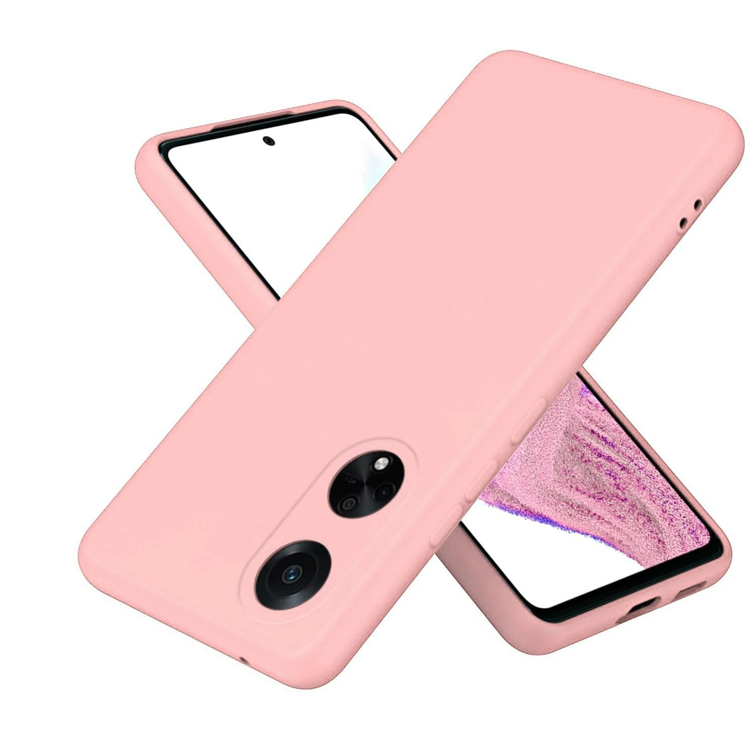 DL3 Mobilak OPPO A98 Case, Soft Flexible Silicone Gel Rubber Bumper Cover, Full Body Shockproof Protective Phone Case - Pink Sand