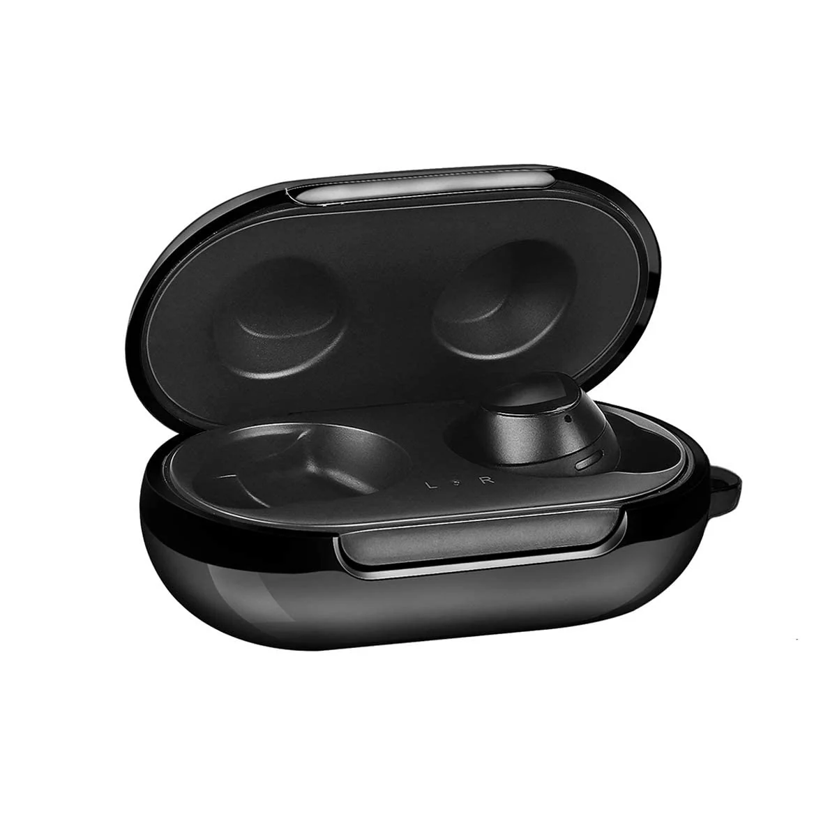 DL3 Mobilak Protective Case for Galaxy Buds 2019/Galaxy Buds+Plus 2020, Plated TPU Shockproof Cover with Keychain Compatible Samsung Galaxy Buds(Support Wireless Charging) - Black