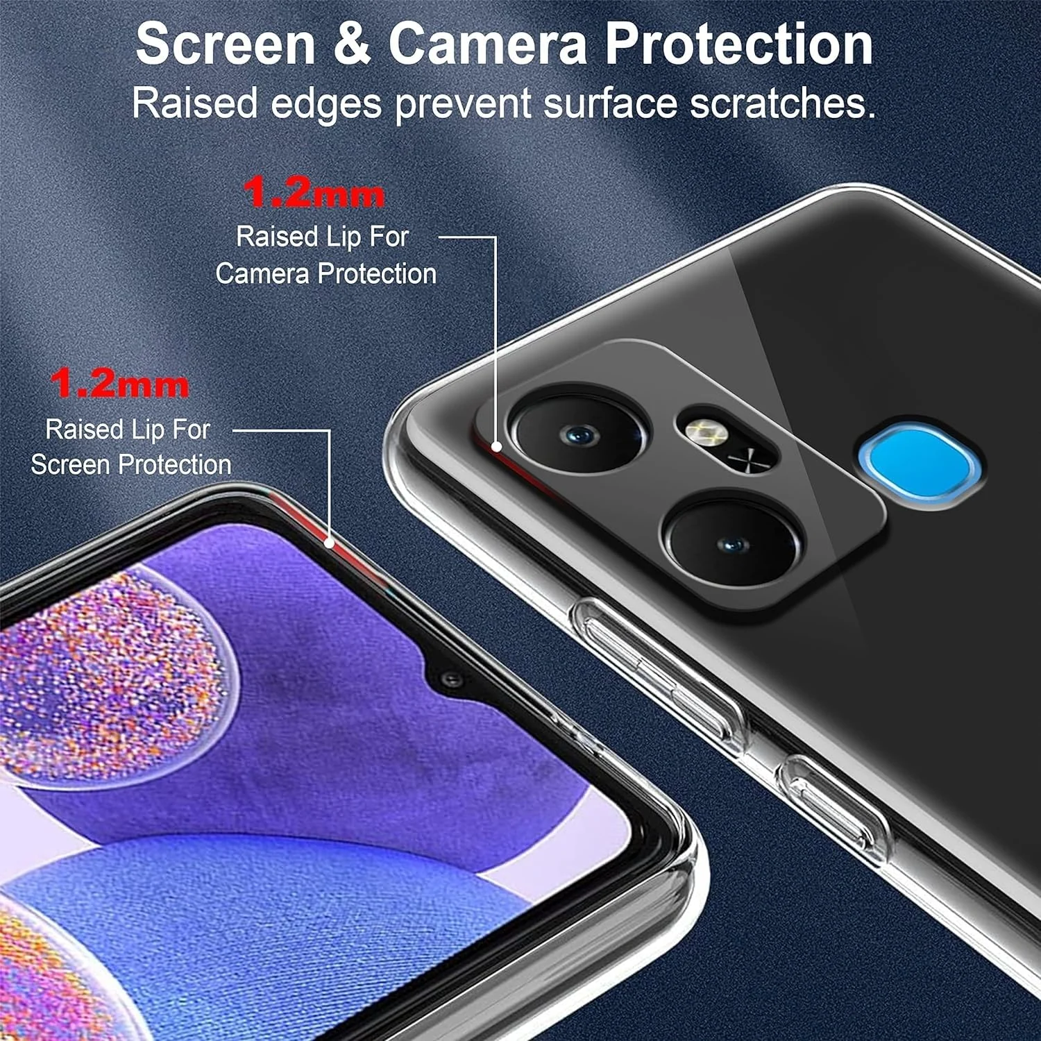 DL3 Mobilak Case Compatible with Infinix Smart 6 Plus X6823C Case Crystal Soft TPU Gel Case Flexible Silicone Anti-Scratch Camera Protection TPU Cover - Clear