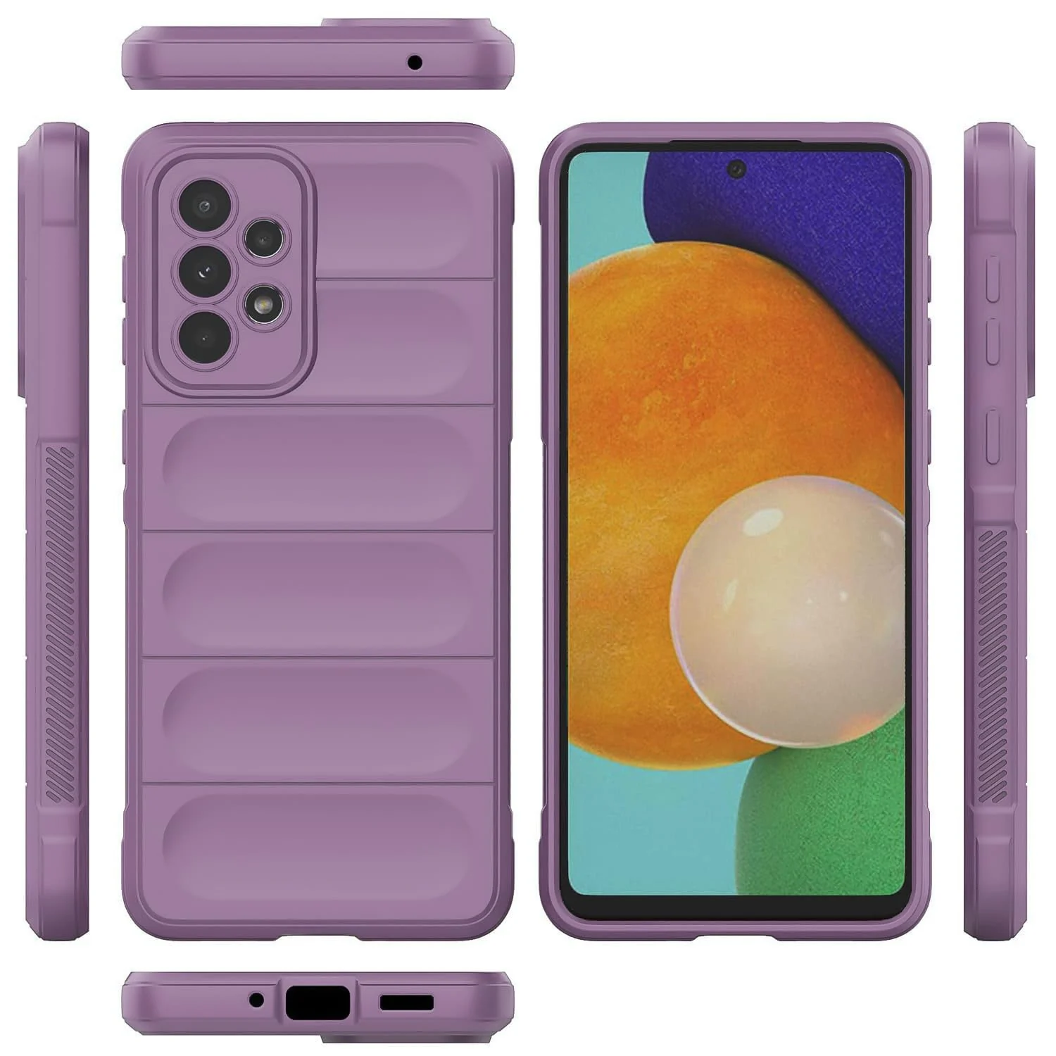 DL3 Mobilak Flexible Silicone and TPU Protective Case with Camera Protection for Samsung Galaxy A73 5G - Purple