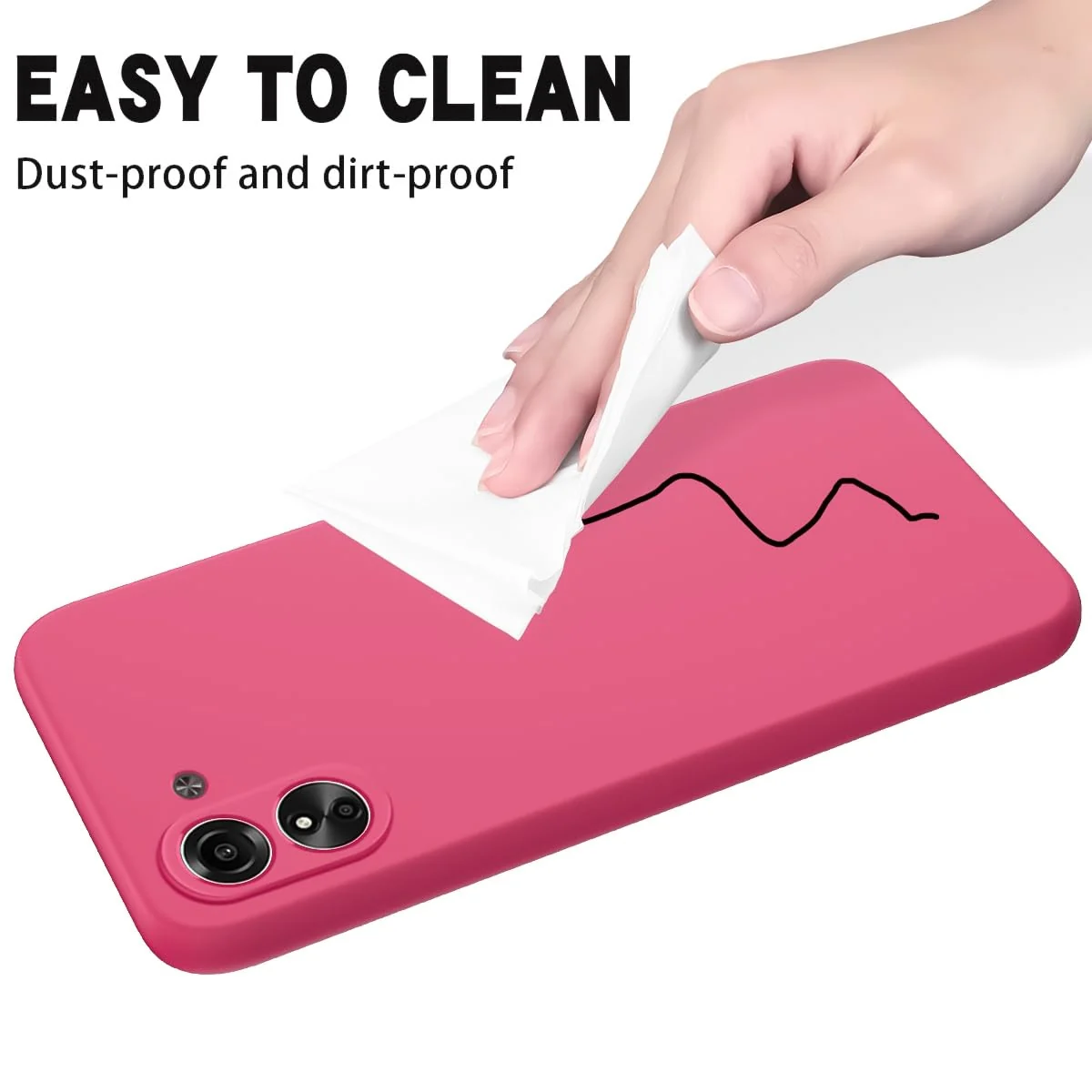 DL3 Mobilak Soft Silicone Gel Bumper Case for Xiaomi Redmi 13C - Hot Pink
