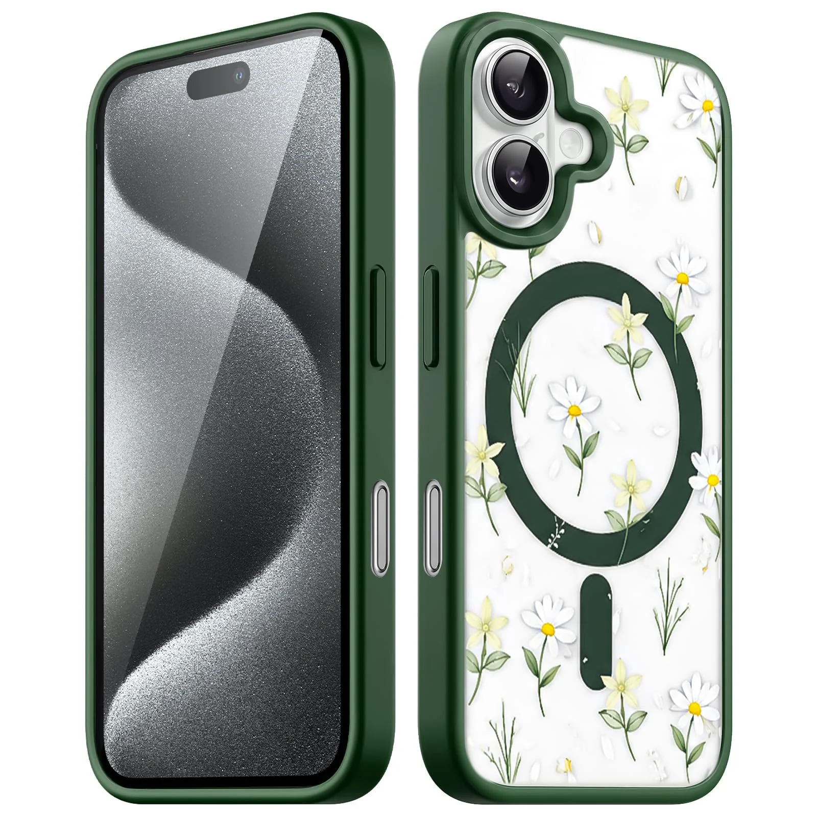 Dl3 Mobilak Magnetic Case for iPhone 17 Compatible with MagSafe, Shockproof Phone Bumper Cover, Solid Color Matte TPU Frame, Anti-Scratch Clear Back (Black)