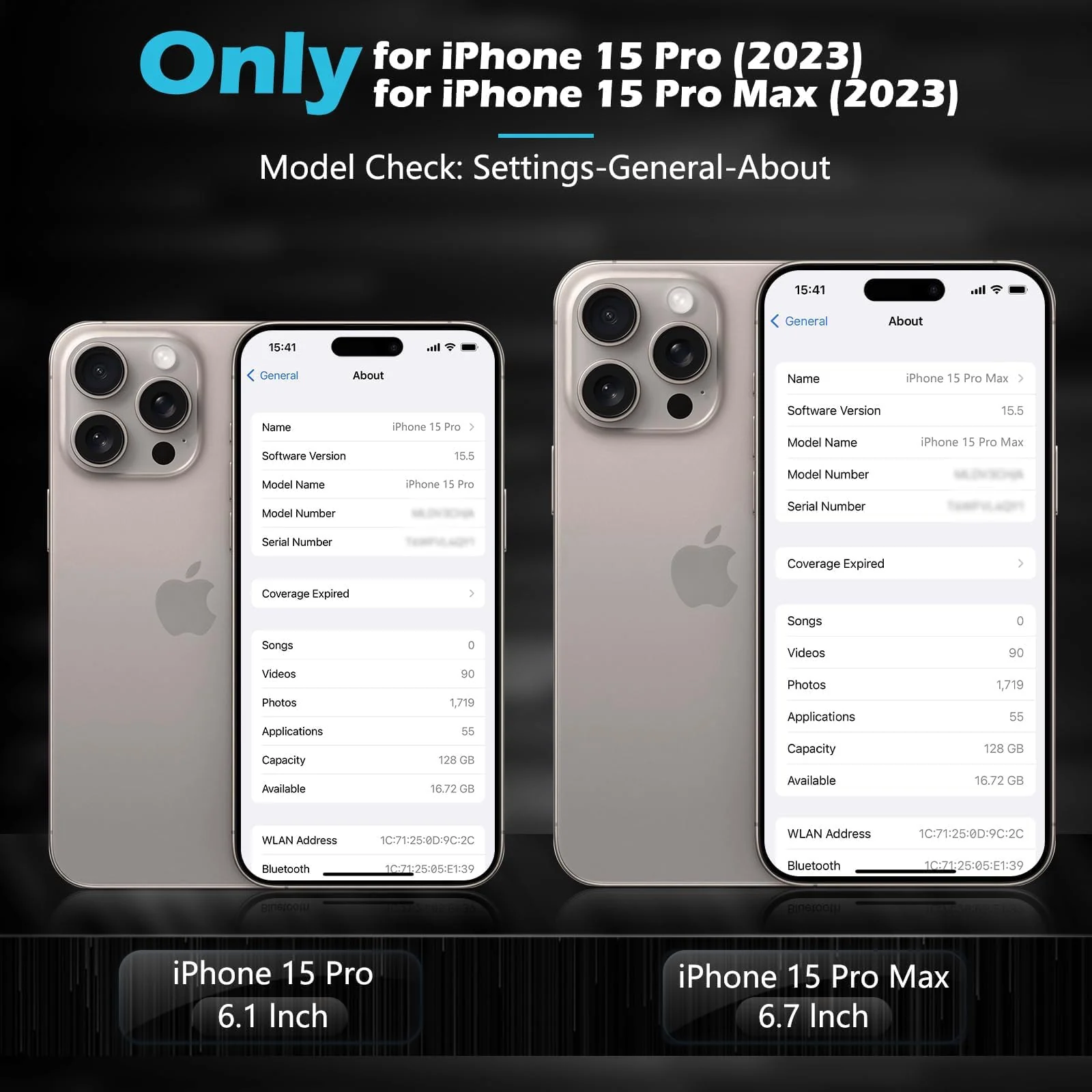 DL3 Mobilak Camera Lens Protector For iPhone 15 Pro/iPhone 15 Pro Max, [Keep Original Shooting] Tempered Glass Screen Protector Metal Individual Camera Cover, Case Friendly - Blue