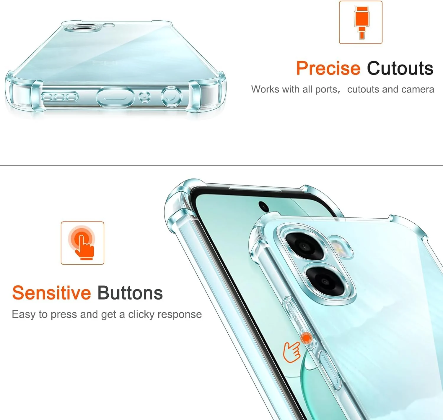 DL3 Mobilak Clear TPU Case for OPPO A6X 4G / 5G, Camera protection, Shock-absorbing protection, Scratch-resistant surface - Clear