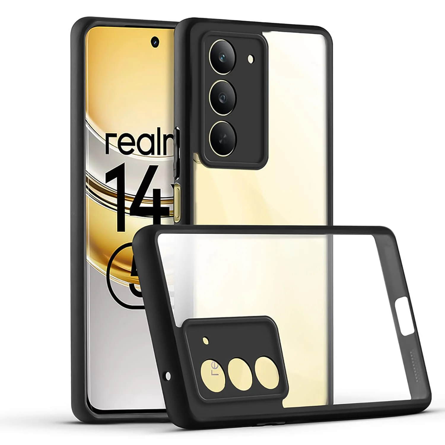 DL3 Mobilak Rugged Protective Case for realme 14X 5G / realme C75 4G, Camera protection, Shock-absorbing protection, Scratch-resistant surface - Black