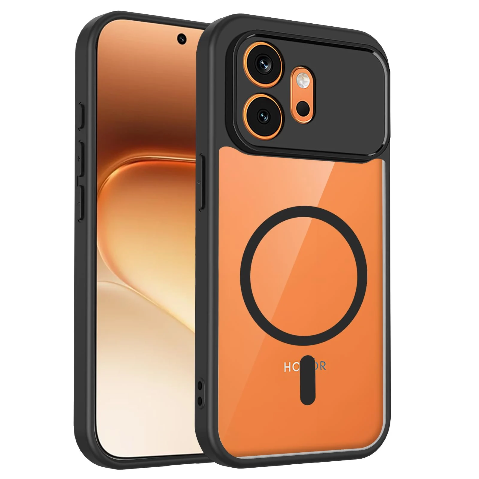 DL3 MOBILAK Clear Three-Layer Protective Phone Case for Honor 600 5G - Black