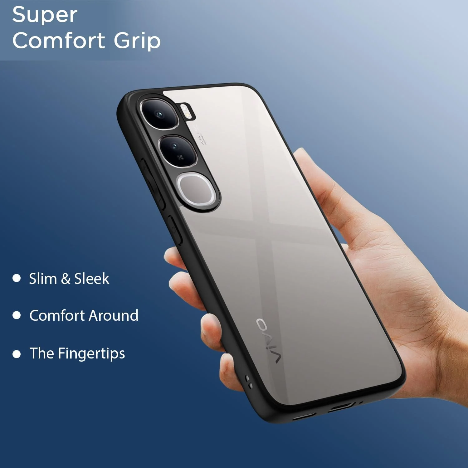 DL3 Mobilak Clear PC and TPU Protective Case for vivo V40 Lite 4G / 5G with Camera Protection and Military-Grade Protection - Black